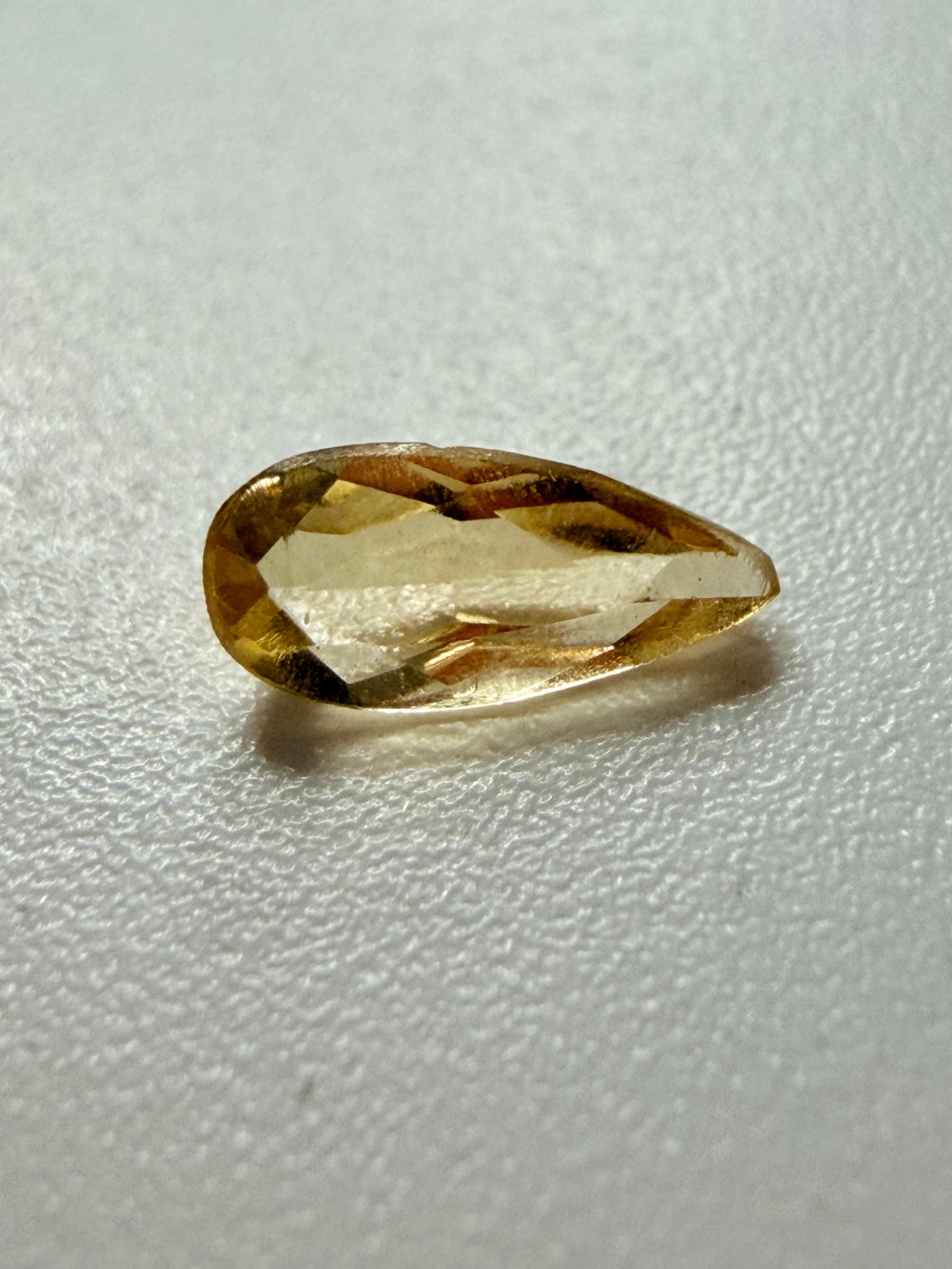 Natural Yellow Topaz Drop 8.7x4.1mm 0.67ct