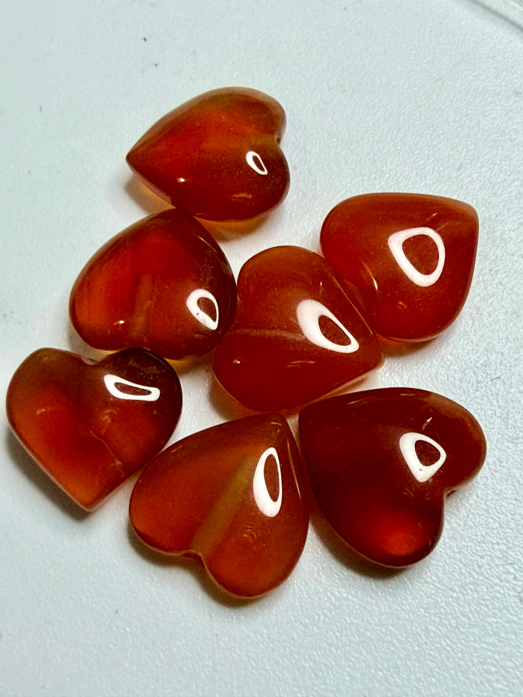 10mm Half Drilled Puffy Heart in Cornelian