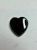 Natural Black Onyx Heart Buff Top Signet 10x10mm