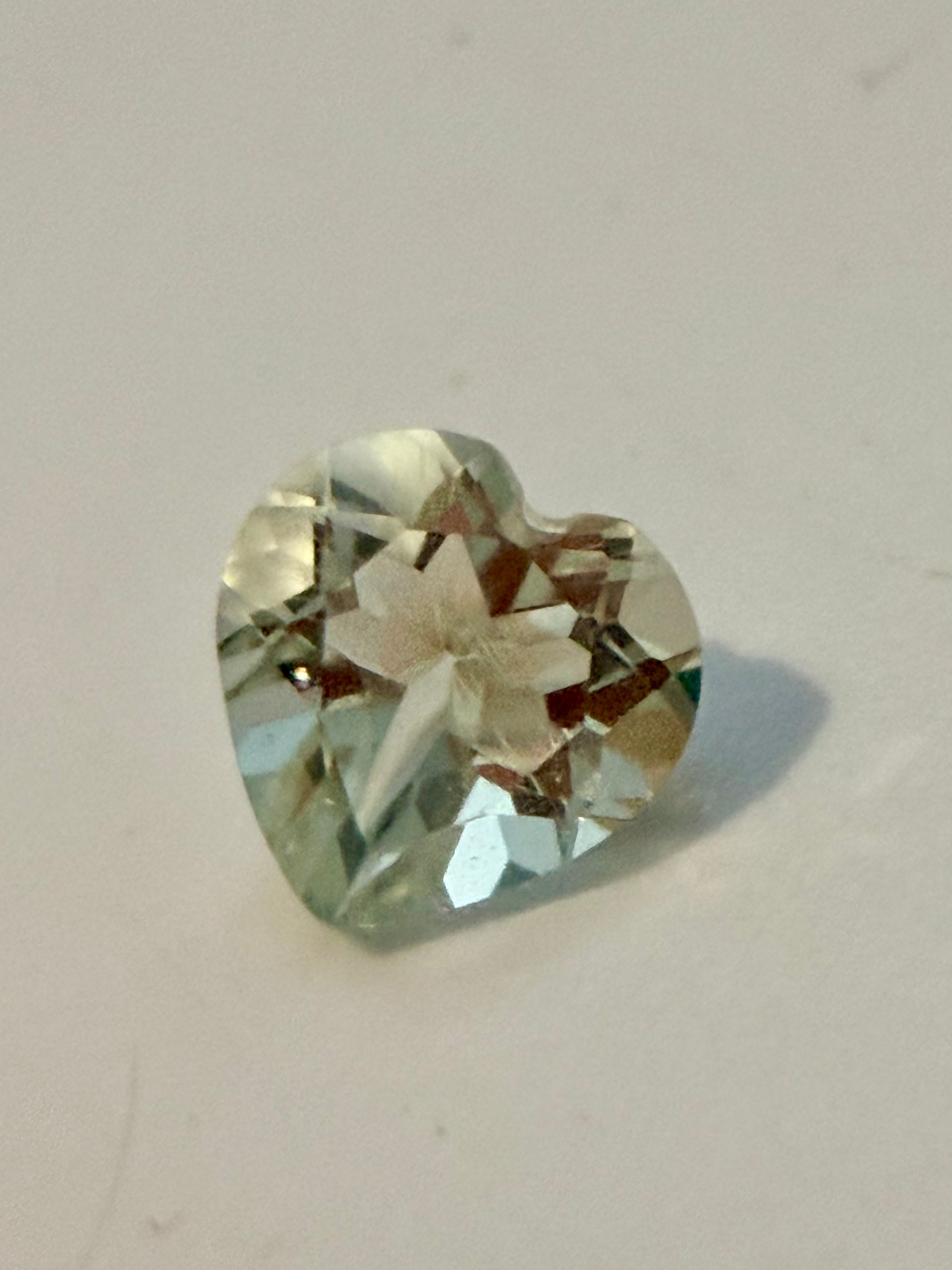Natural Green Quartz Heart 6x6mm