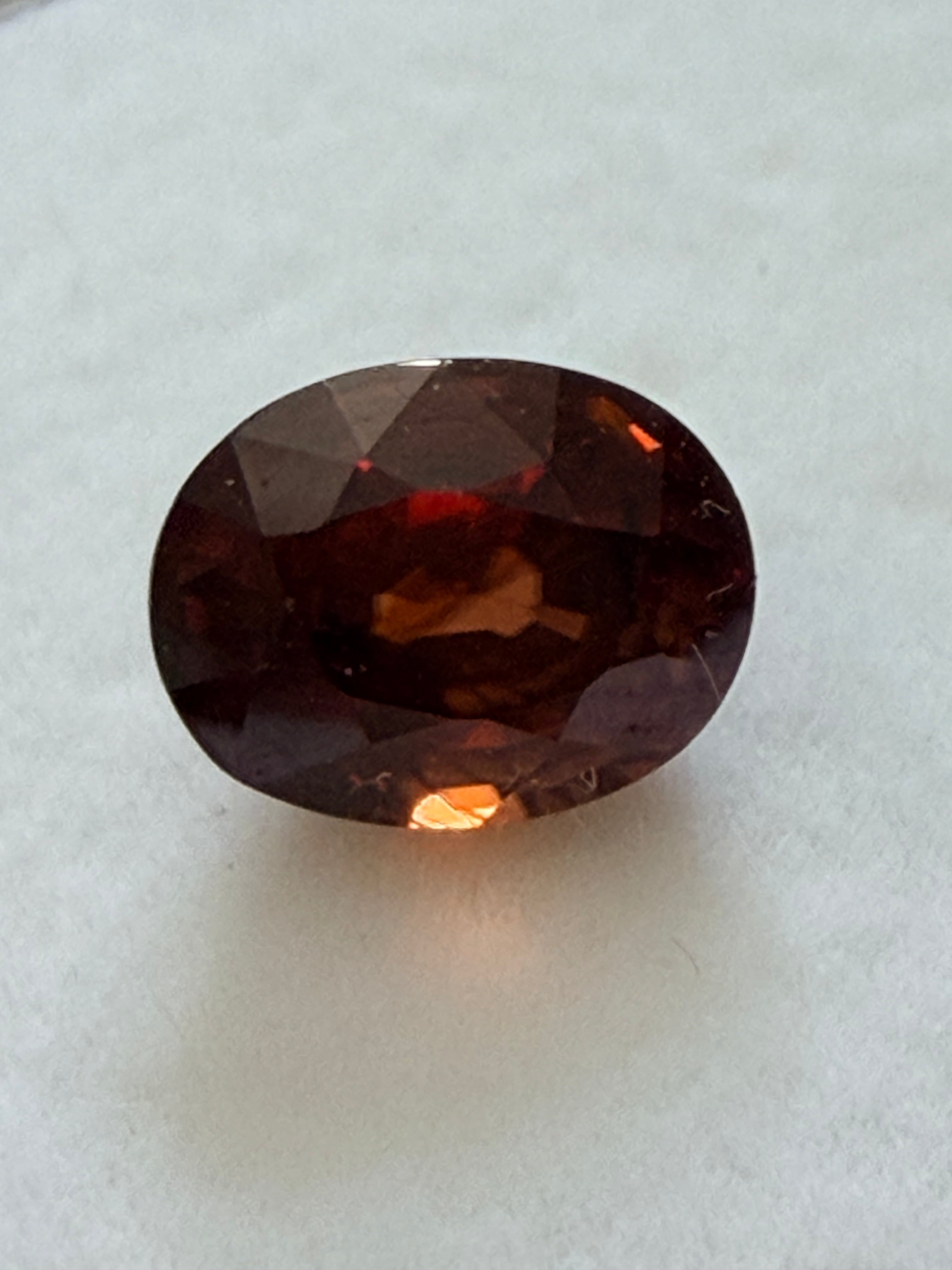 Natural Pink Zircon Oval 6.8x5.2mm 1.41cts