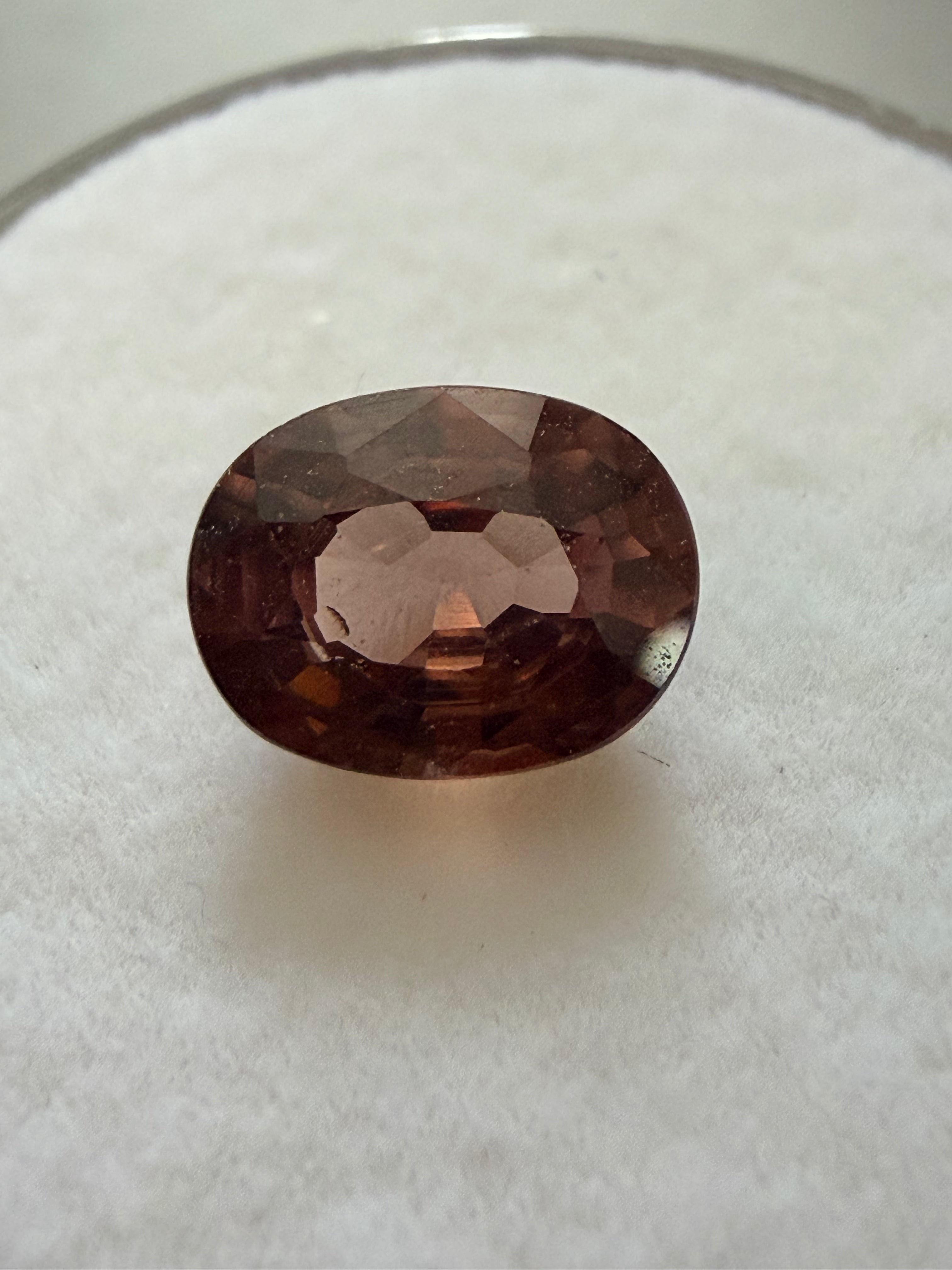 Natural Pink Zircon Oval 7.7x5.9mm 1.52cts