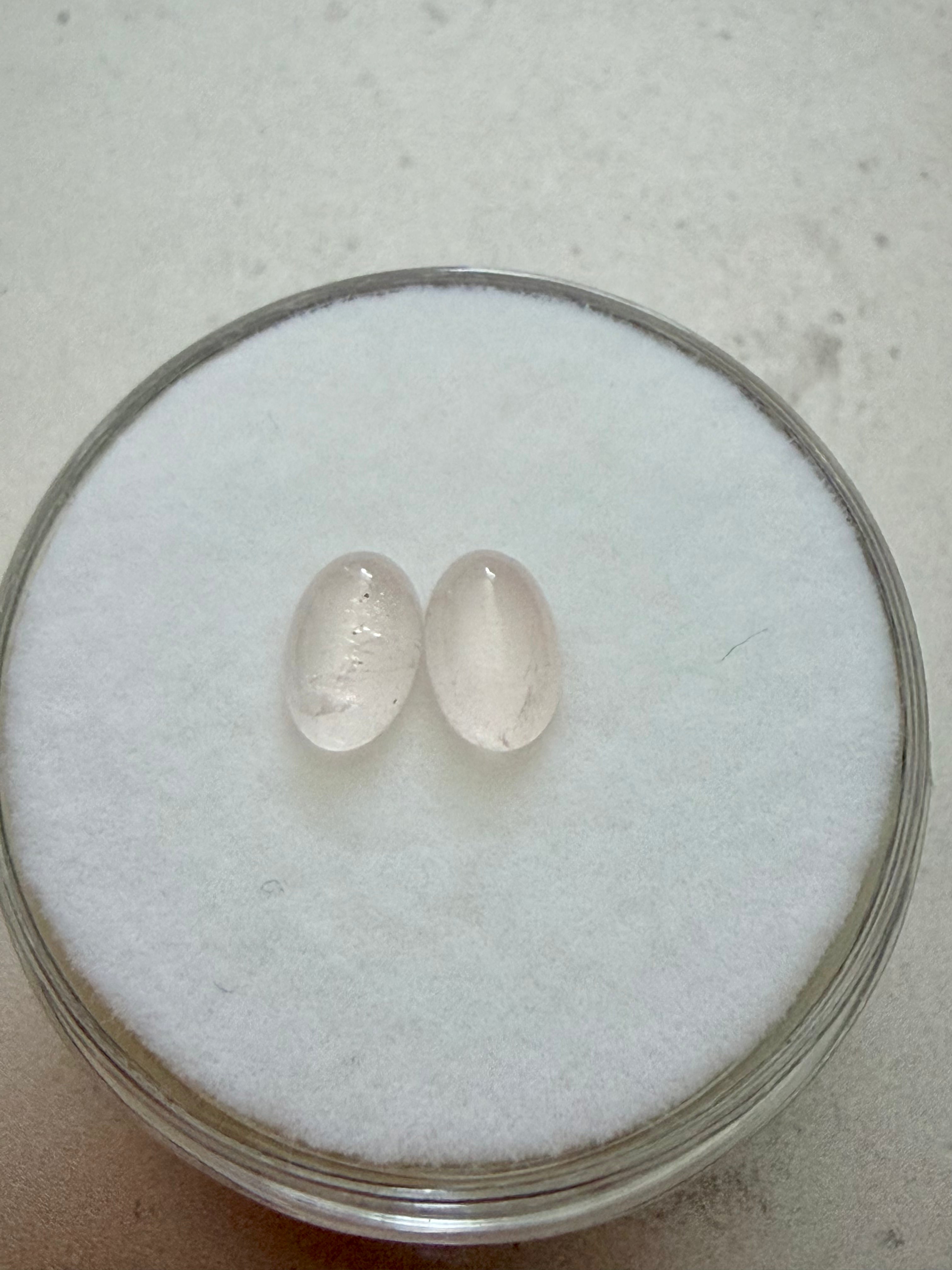 Rose Quartz Oval Pair 5.9x3.9mm