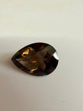 Smoky Quartz Pear Checkerboard Cut 10x7mm