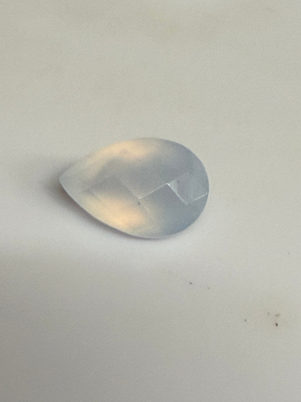Chalcedony Pear Checkerboard Cut 12x8mm