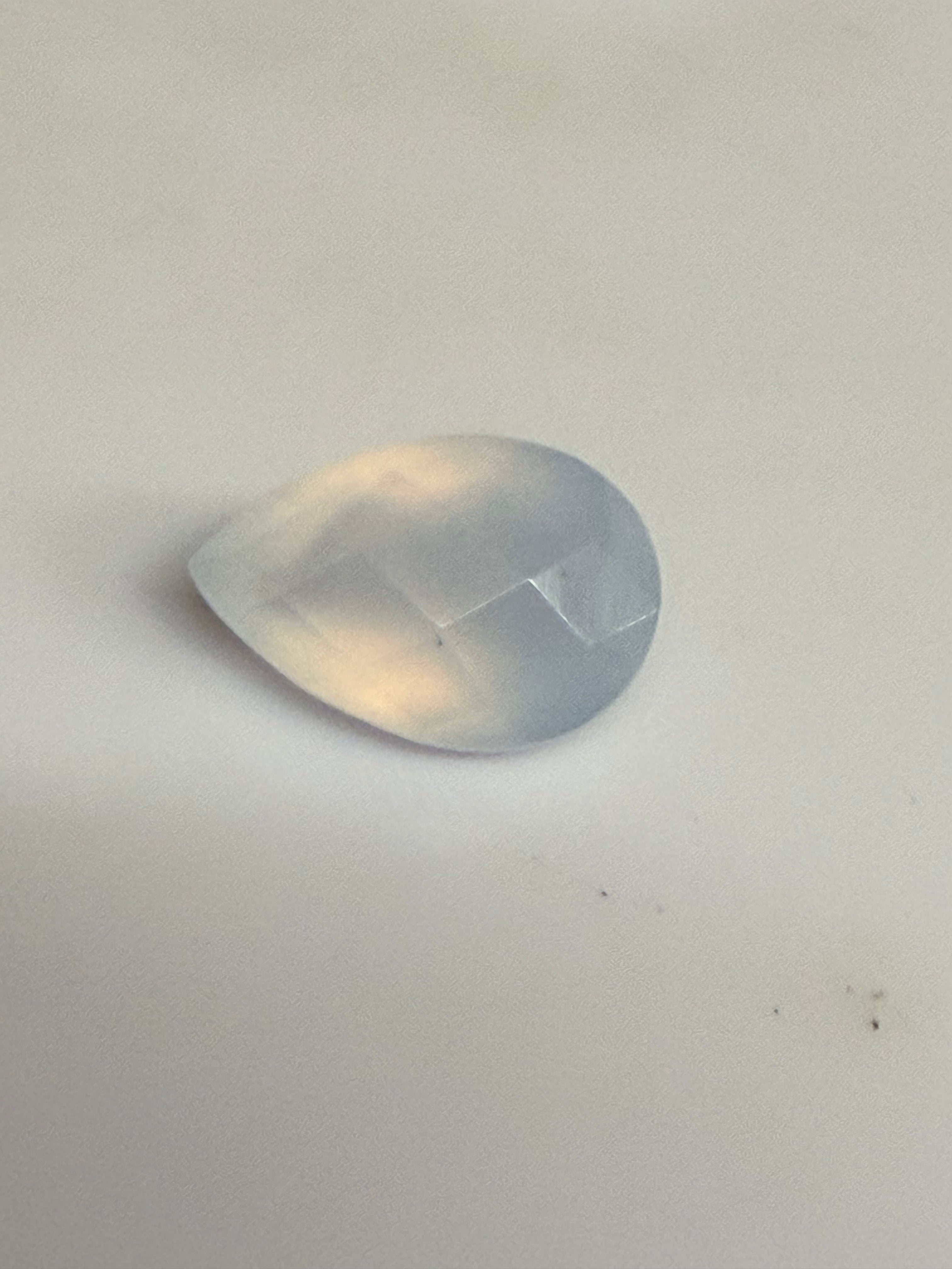 Chalcedony Pear Checkerboard Cut 12x8mm
