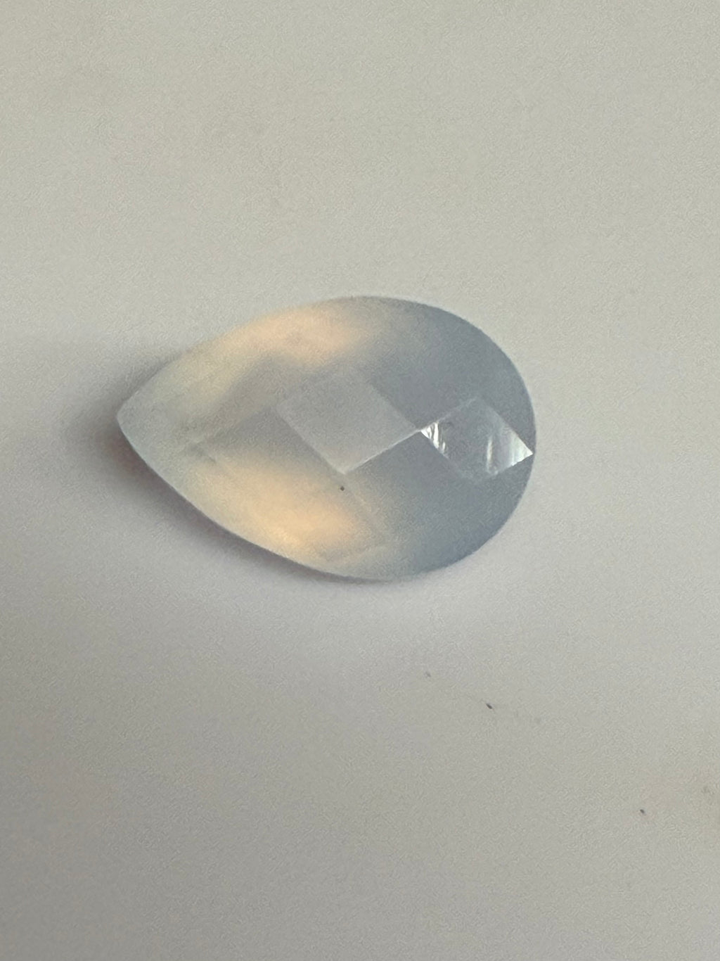 Chalcedony Pear Checkerboard Cut 12x8mm