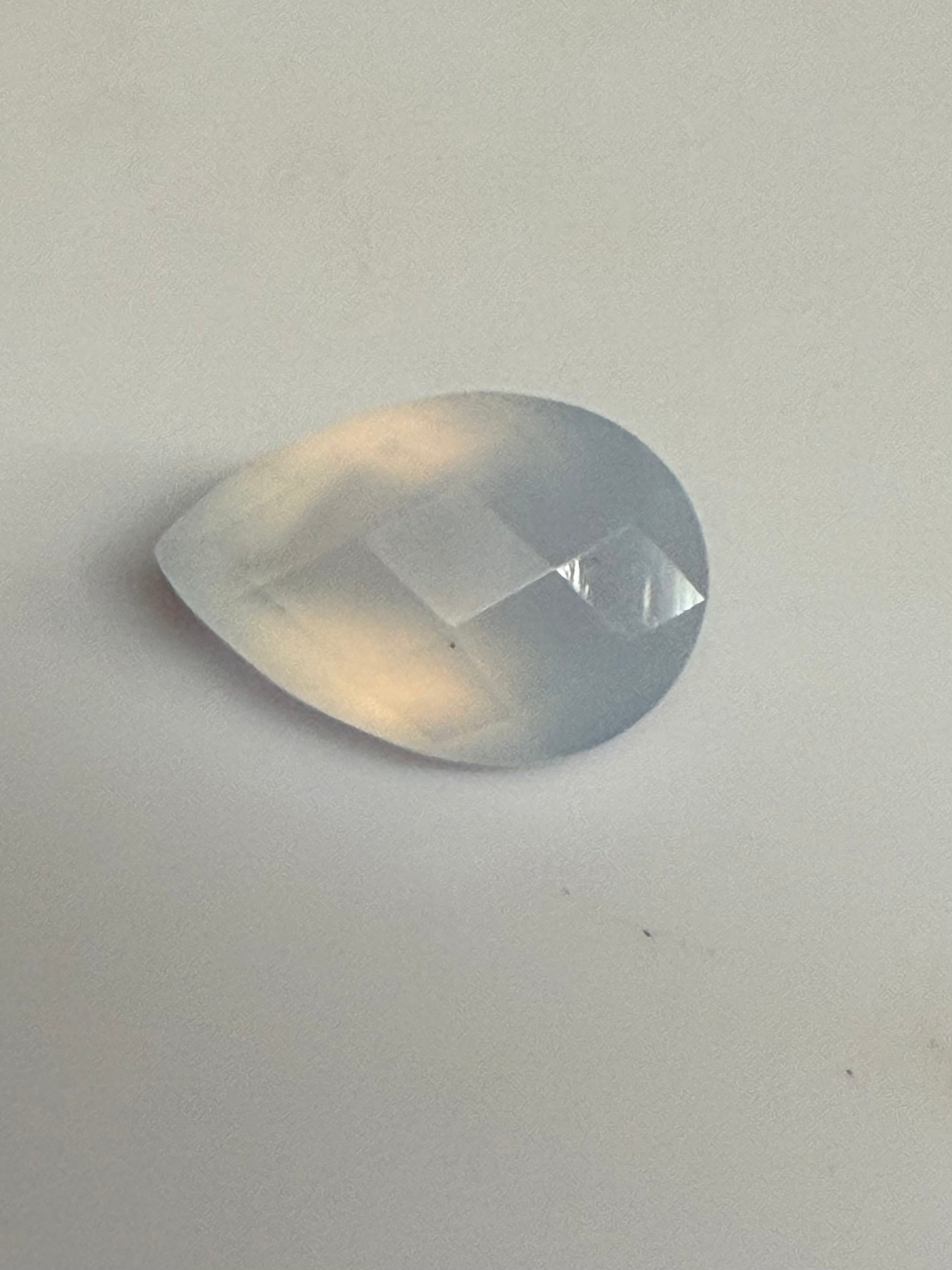 Chalcedony Pear Checkerboard Cut 12x8mm