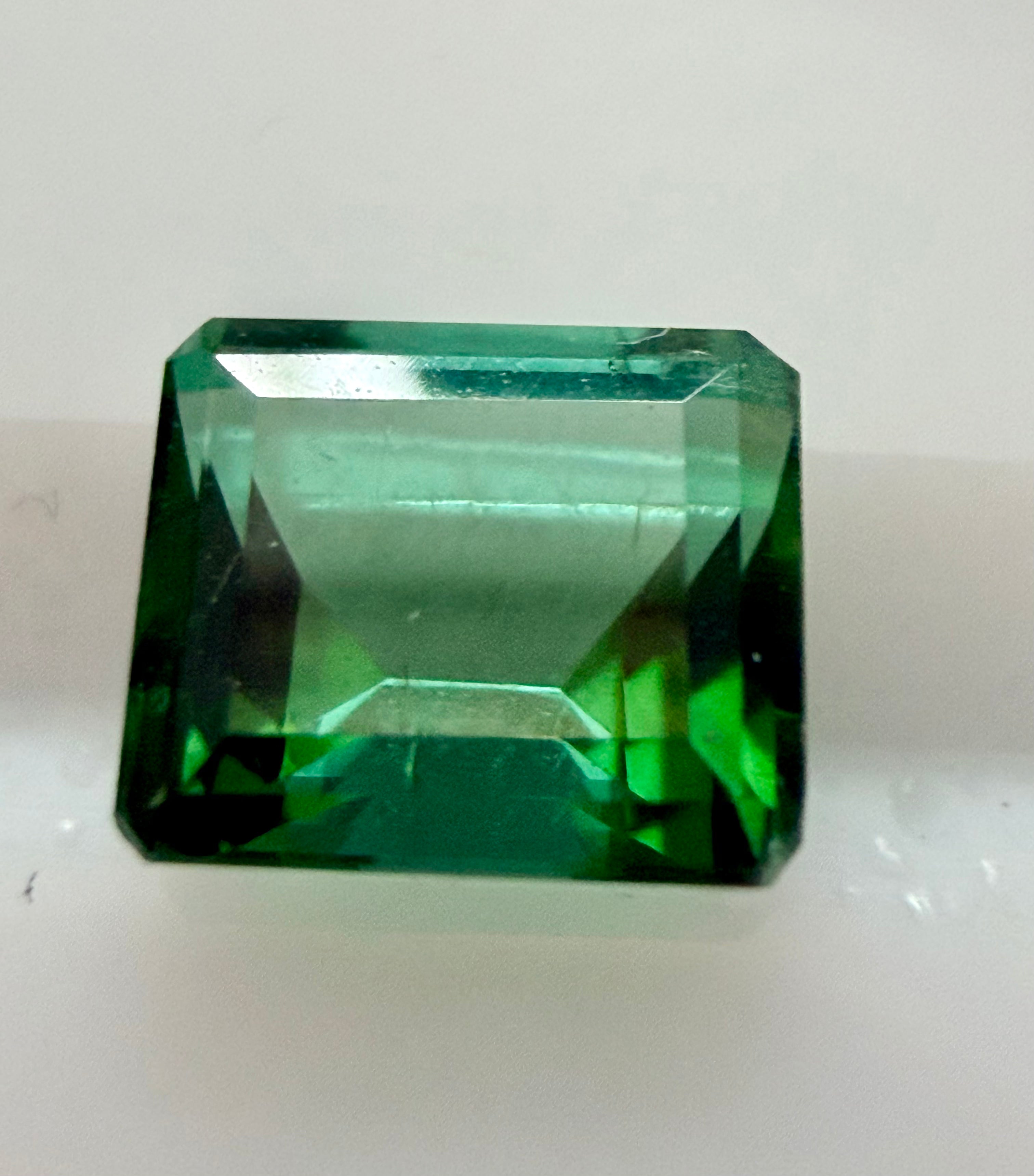 Natural Green Tourmaline Emerald Cut 0.84ct 5.6x4.9mm