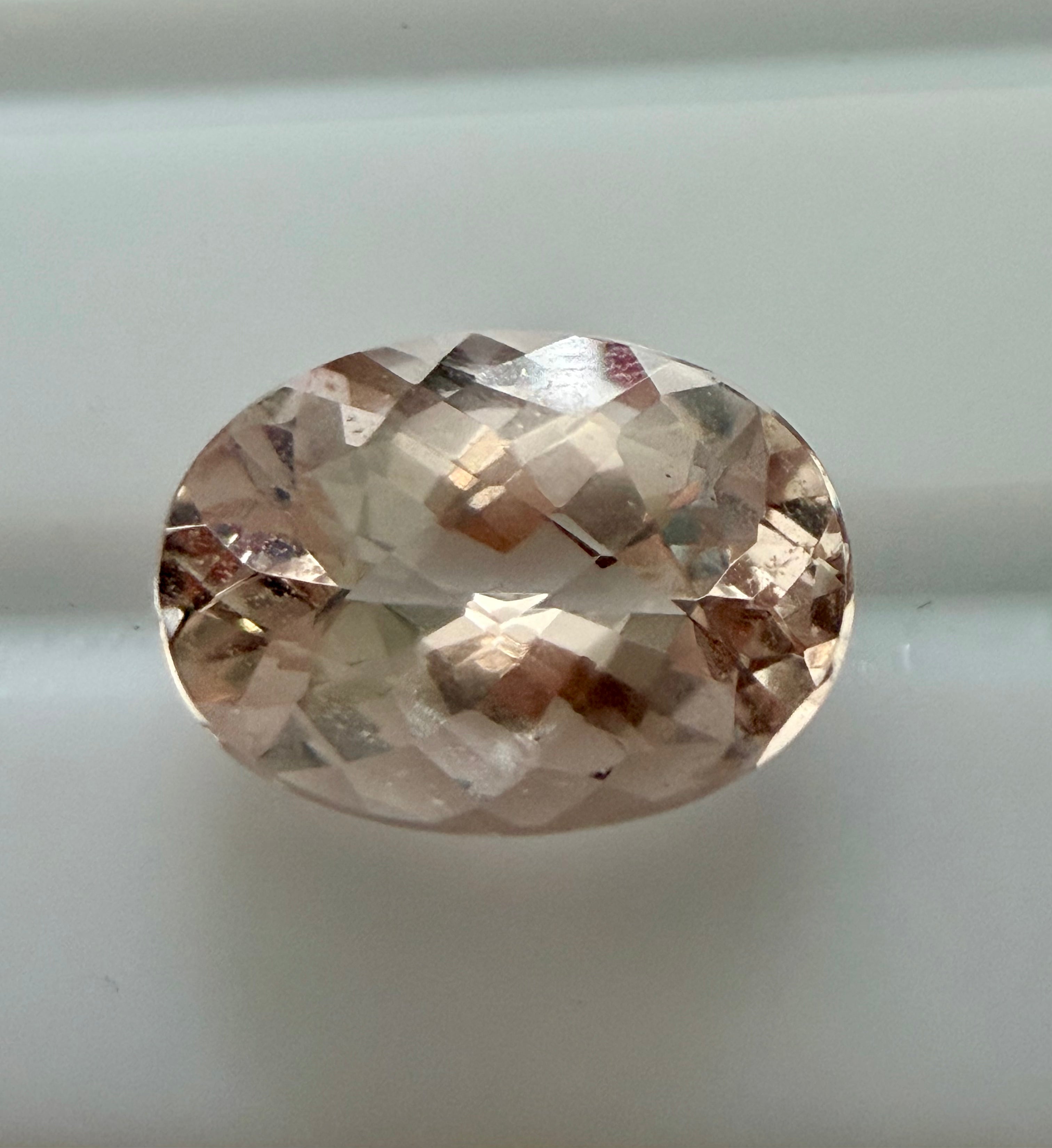 Morganite Oval Checkerboard Cut 14x10mm 5.75ct