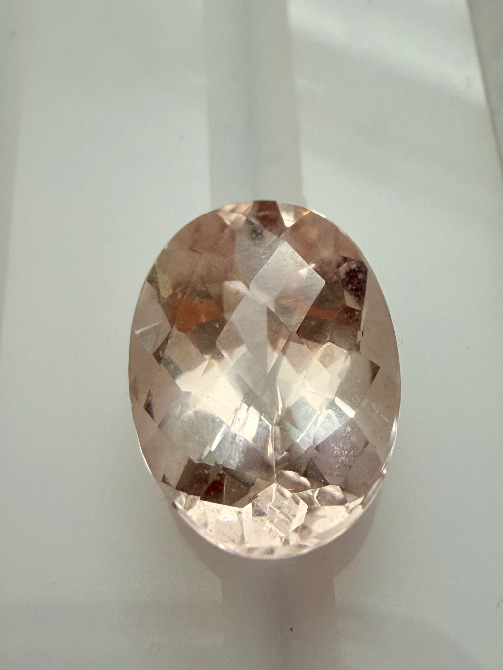 Morganite Oval Checkerboard Cut 14x10mm 5.75ct