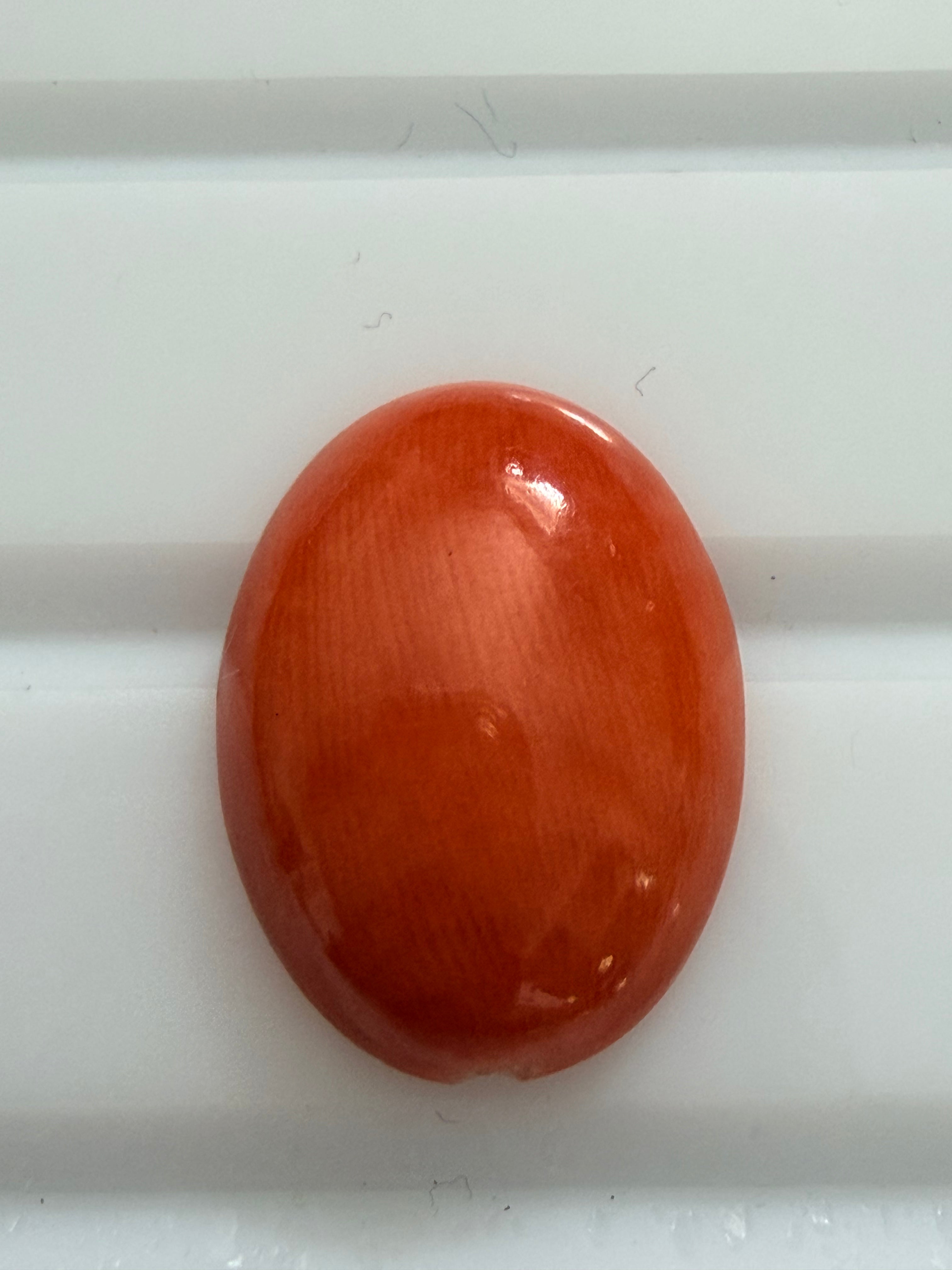 Natural Coral Oval 15.8x11.7mm 5.78ct