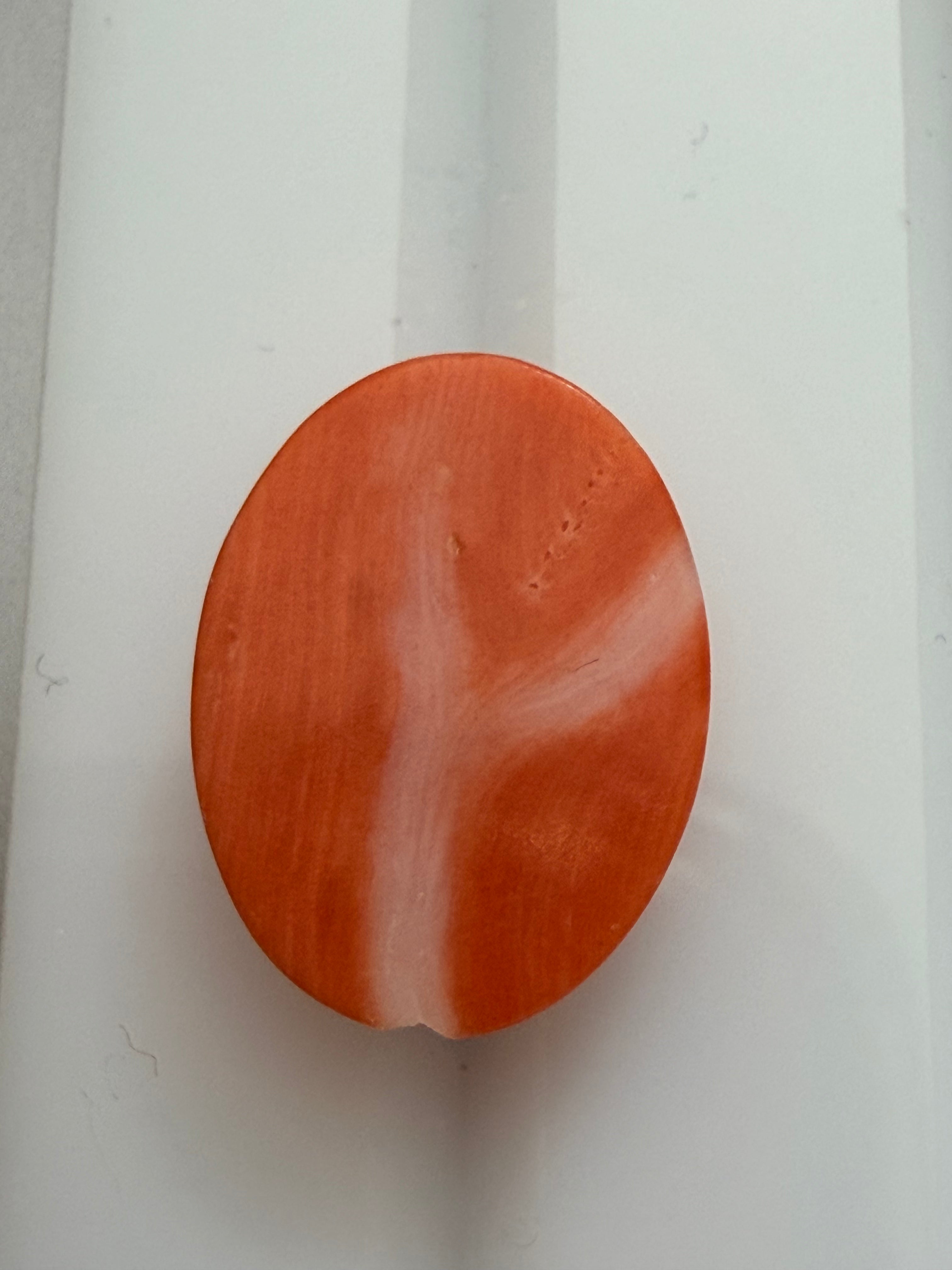 Natural Coral Oval 15.8x11.7mm 5.78ct