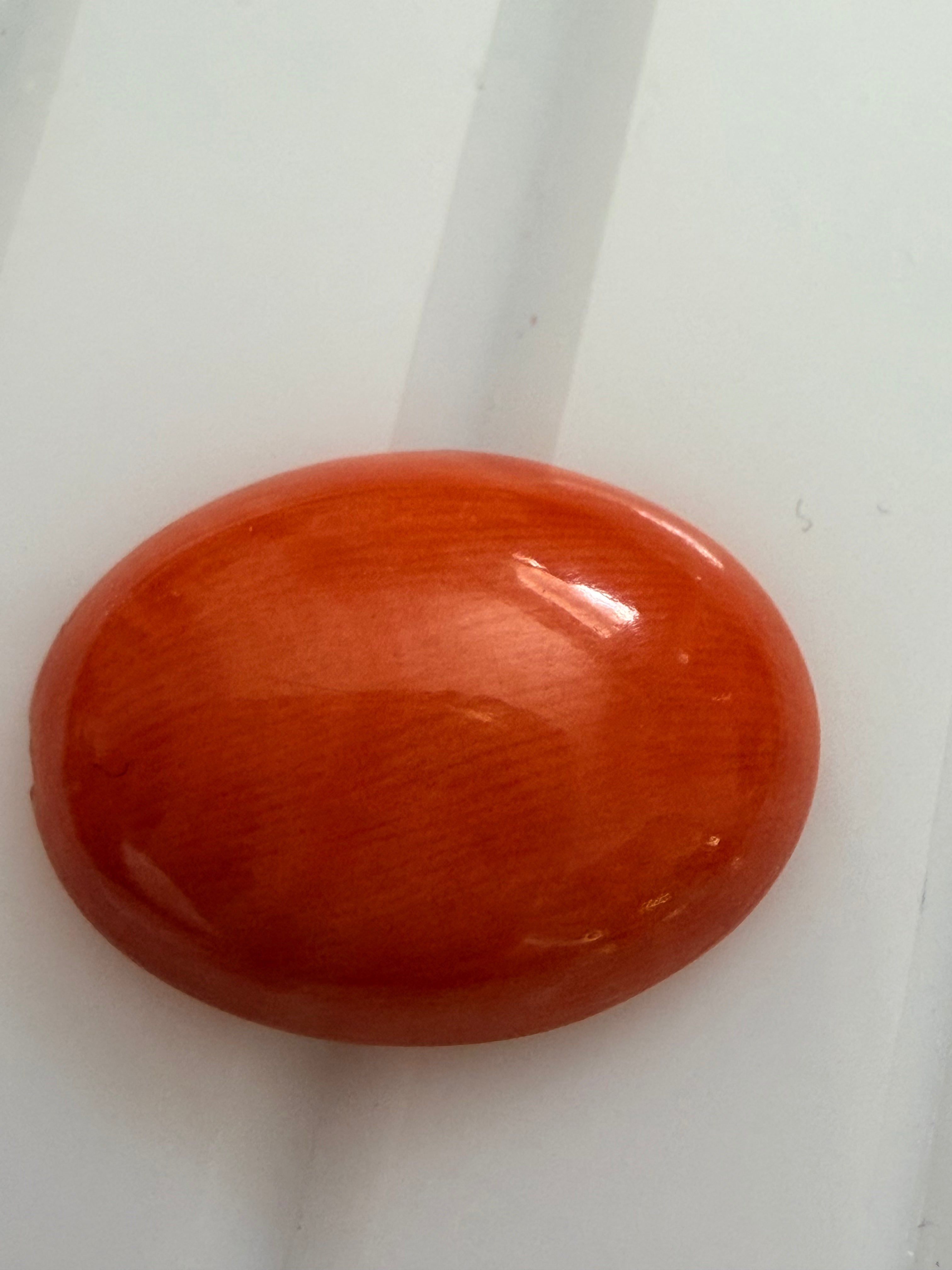 Natural Coral Oval 15.8x11.7mm 5.78ct