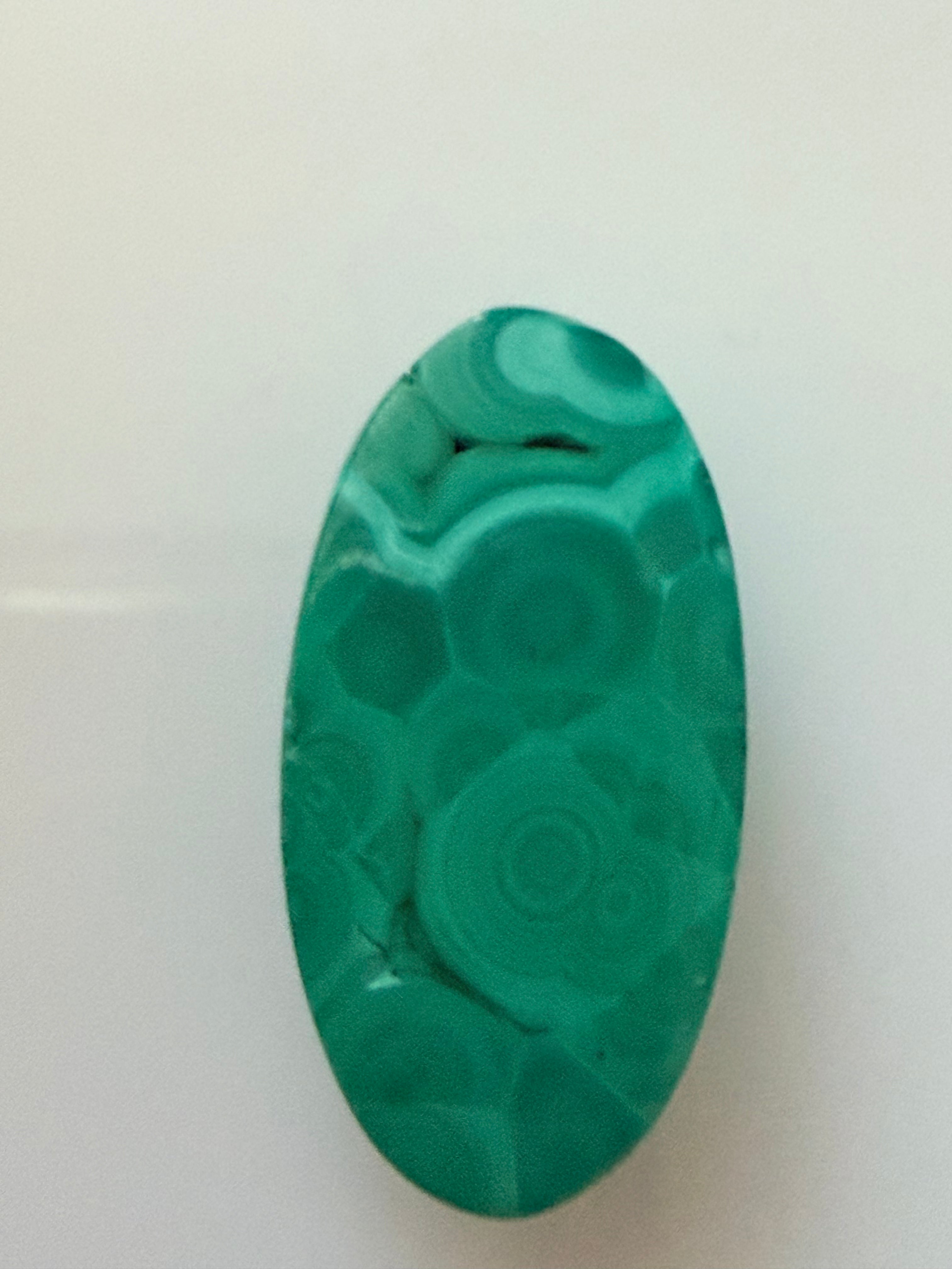 Malachite Long Oval 21x12.8mm 21.66cts
