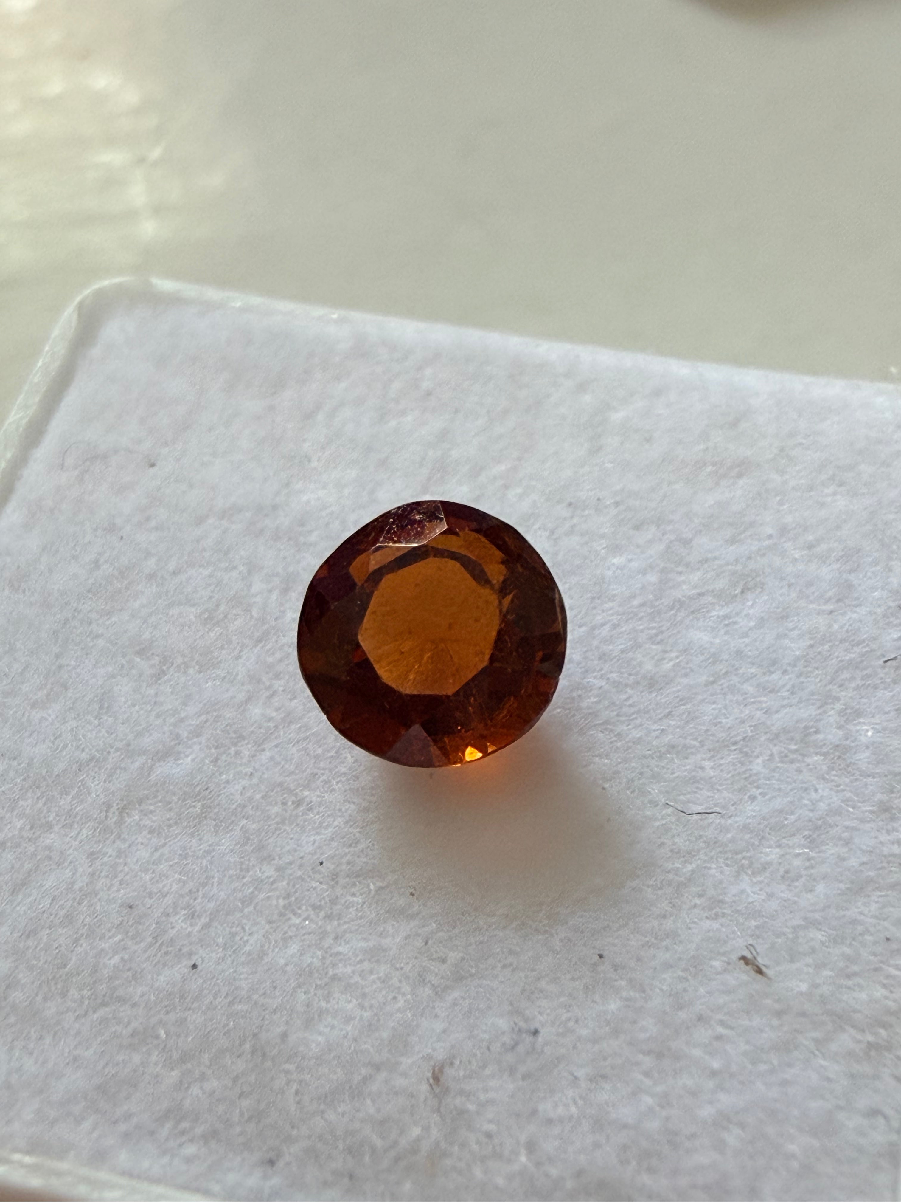 Garnet Hessonite 6.4mm Round 1.16cts
