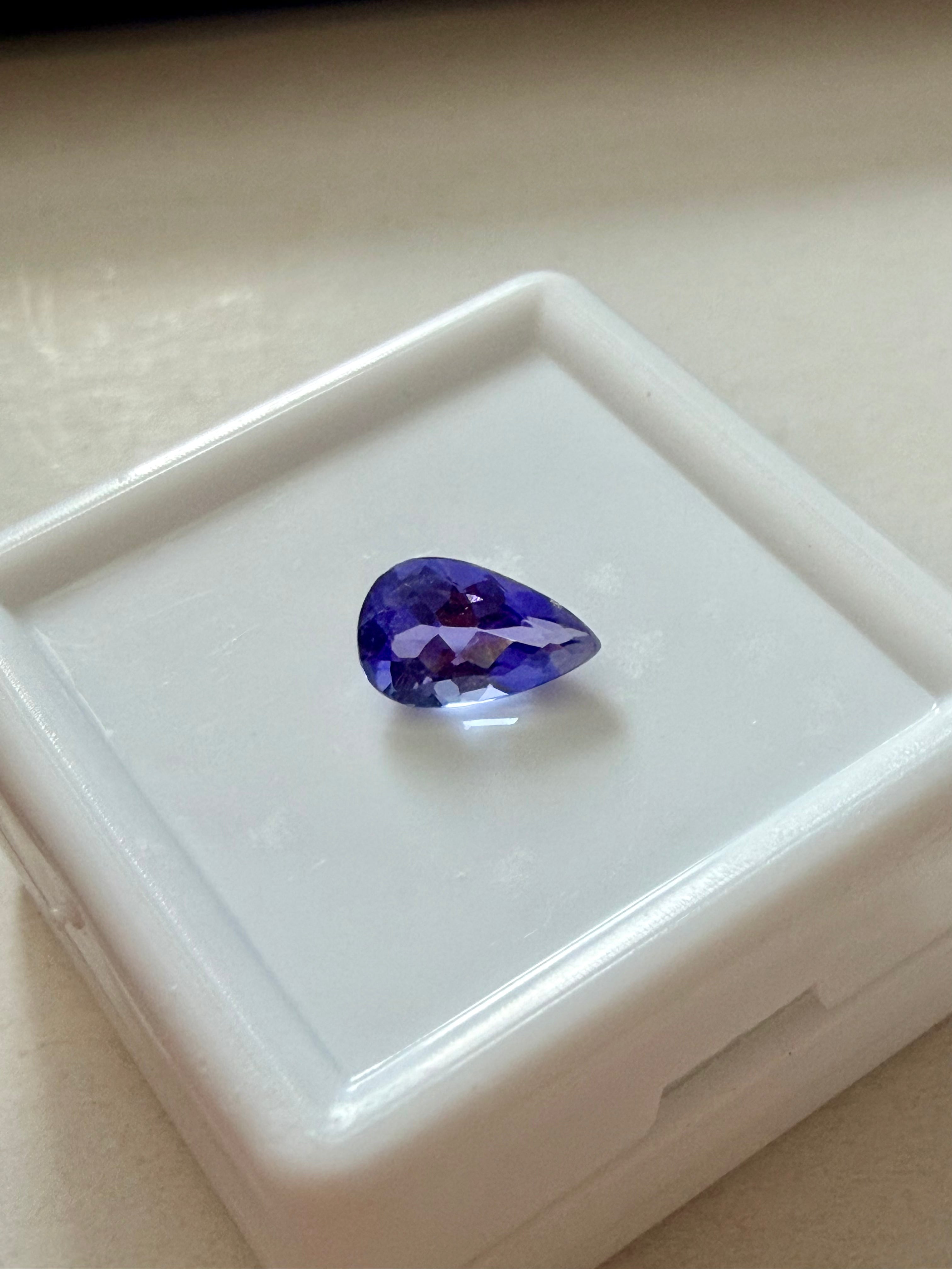Natural Tanzanite Pear Drop 8x5mm 0.78ct