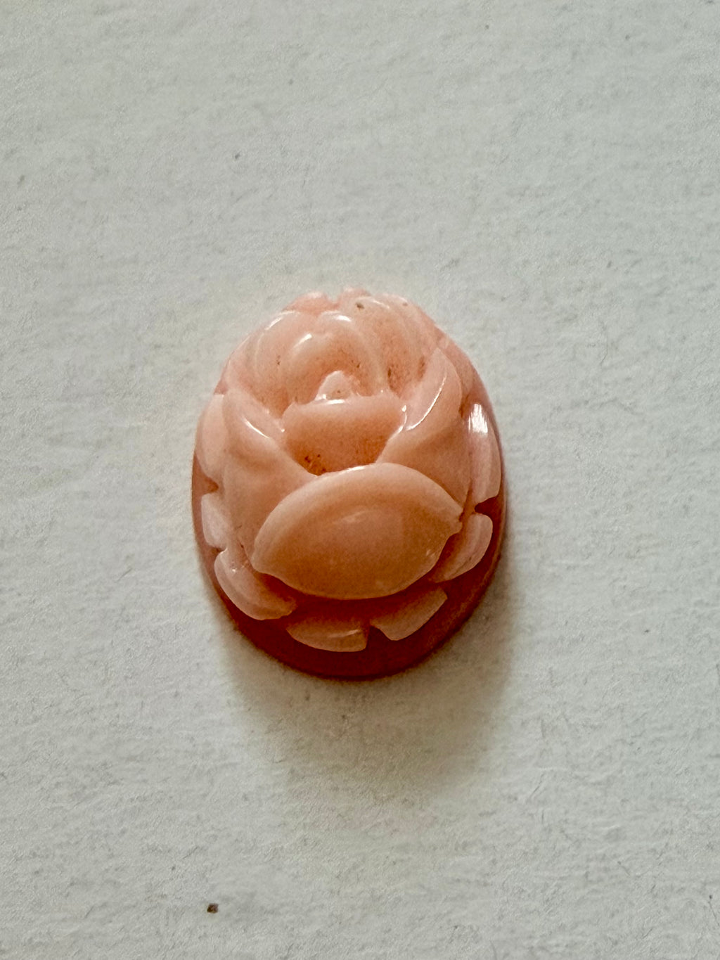 Natural Coral Carved Flower Oval 10x8.2mm 2.39cts