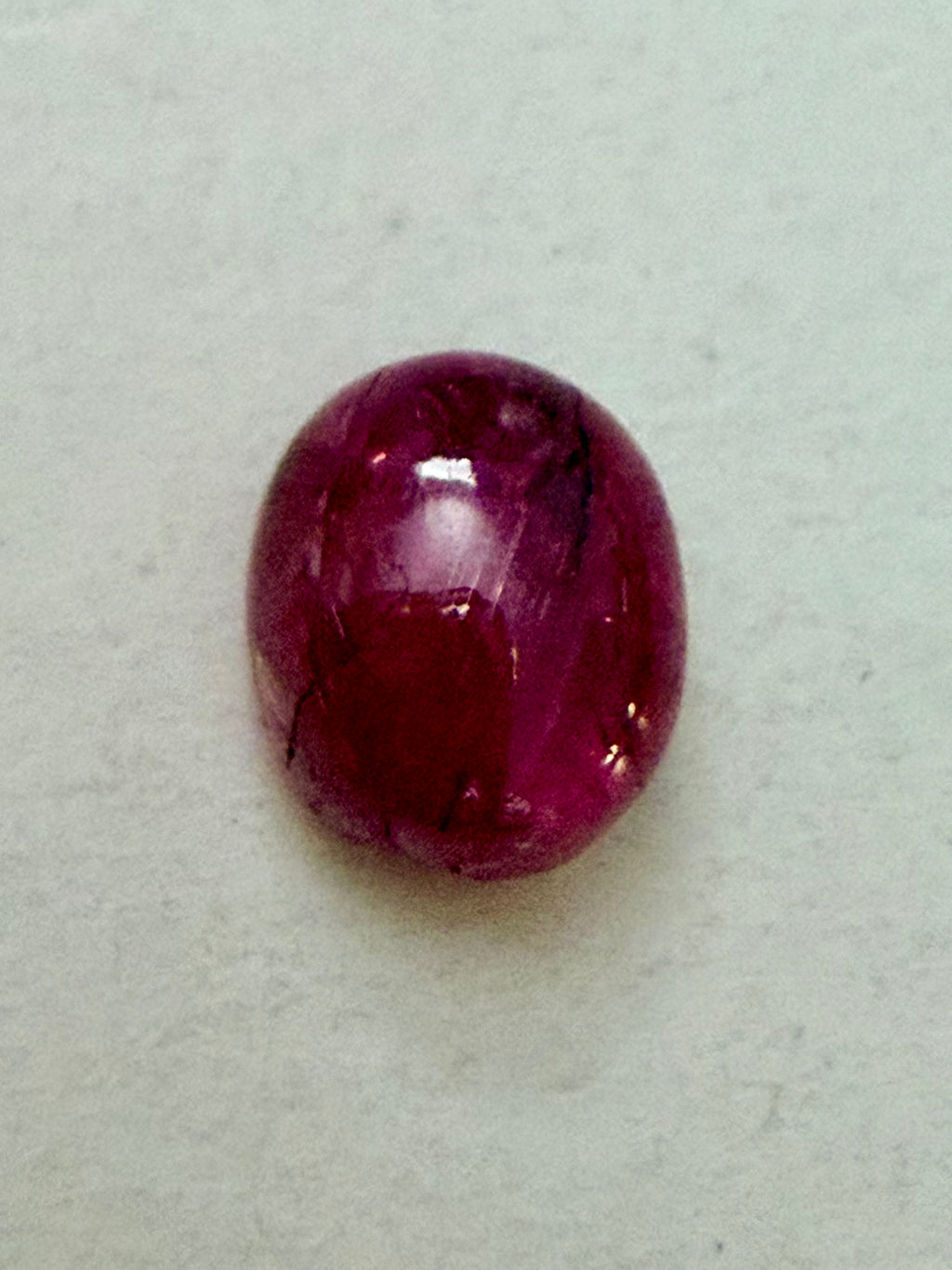 Ruby Red Oval Cabochon 6.8x5.5mm 1.39ct