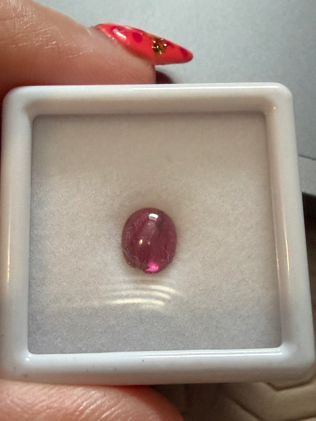 Ruby Red Oval Cabochon 6.8x5.5mm 1.39ct