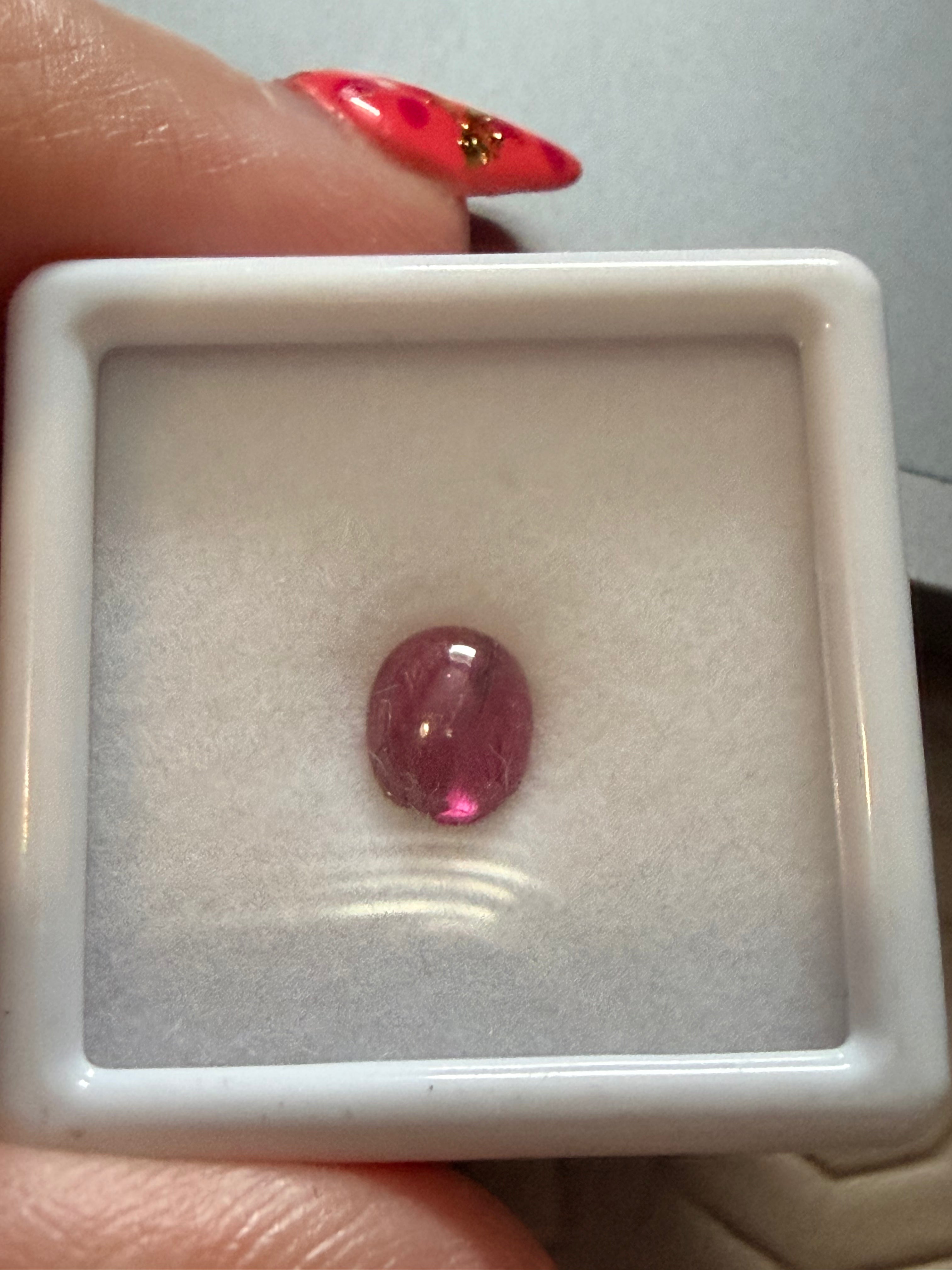 Ruby Red Oval Cabochon 6.8x5.5mm 1.39ct