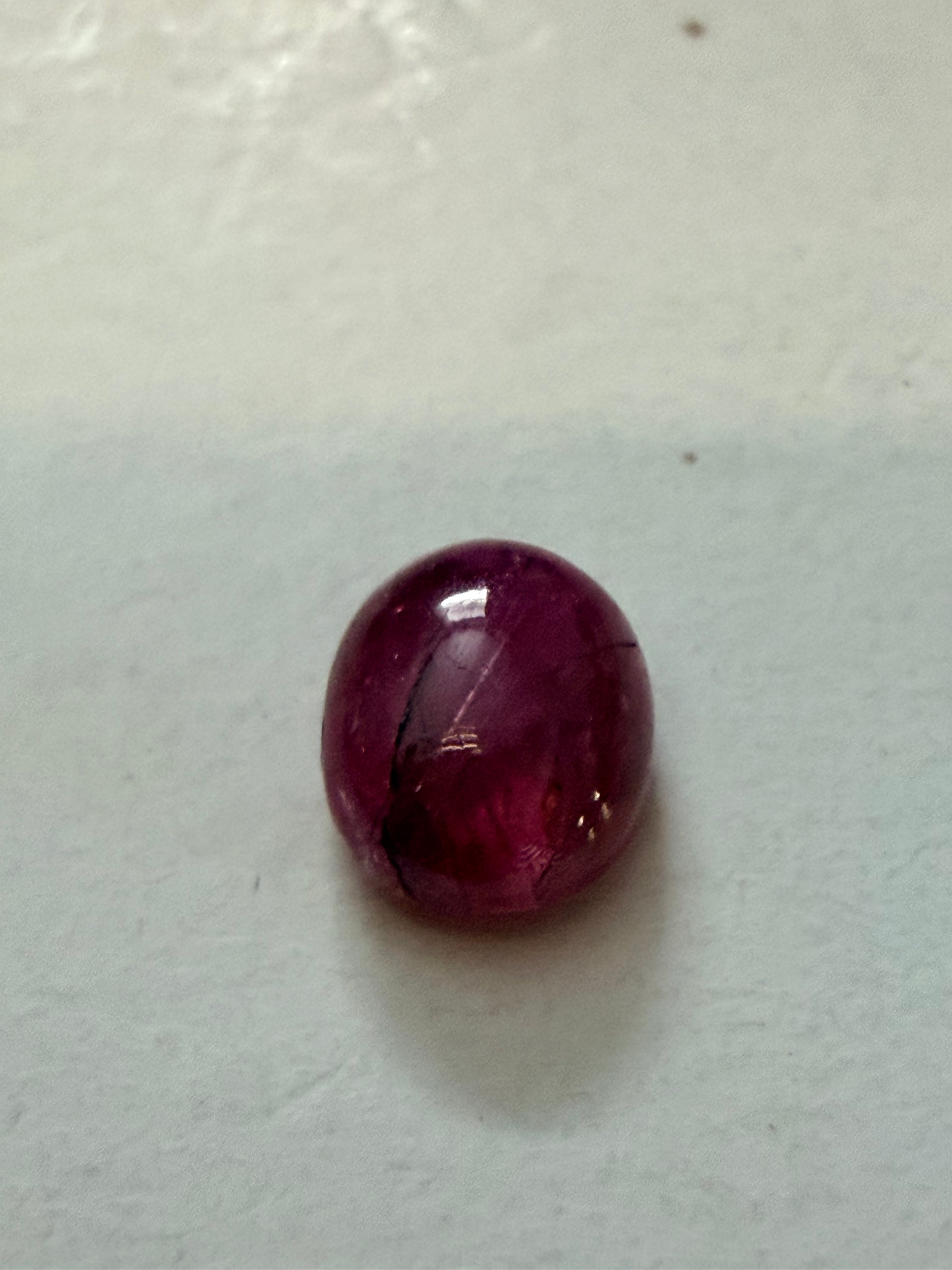 Ruby Red Oval Cabochon 6.8x5.5mm 1.39ct