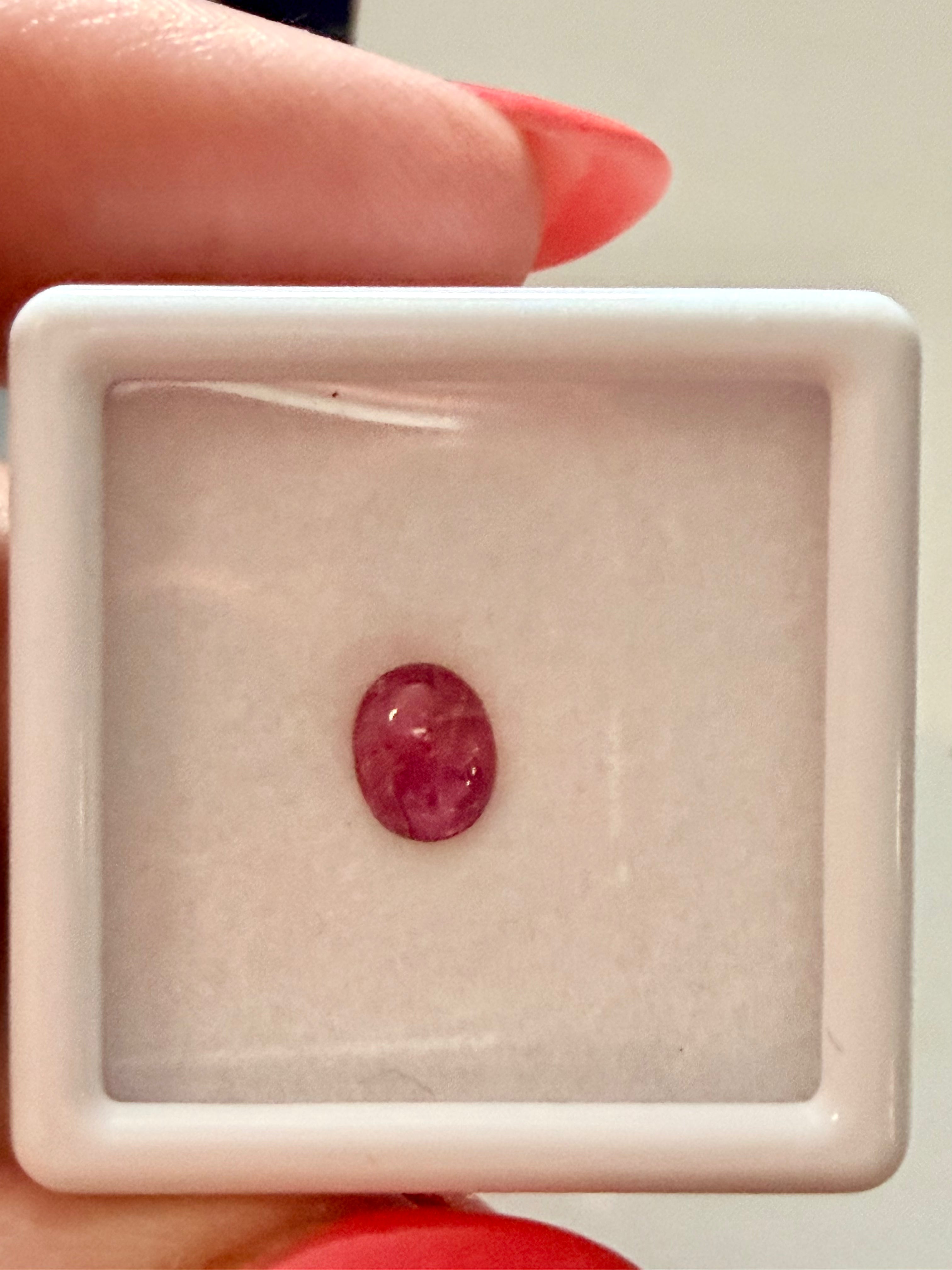 Ruby Red Oval Cabochon 5.8x4.6mm 0.65ct