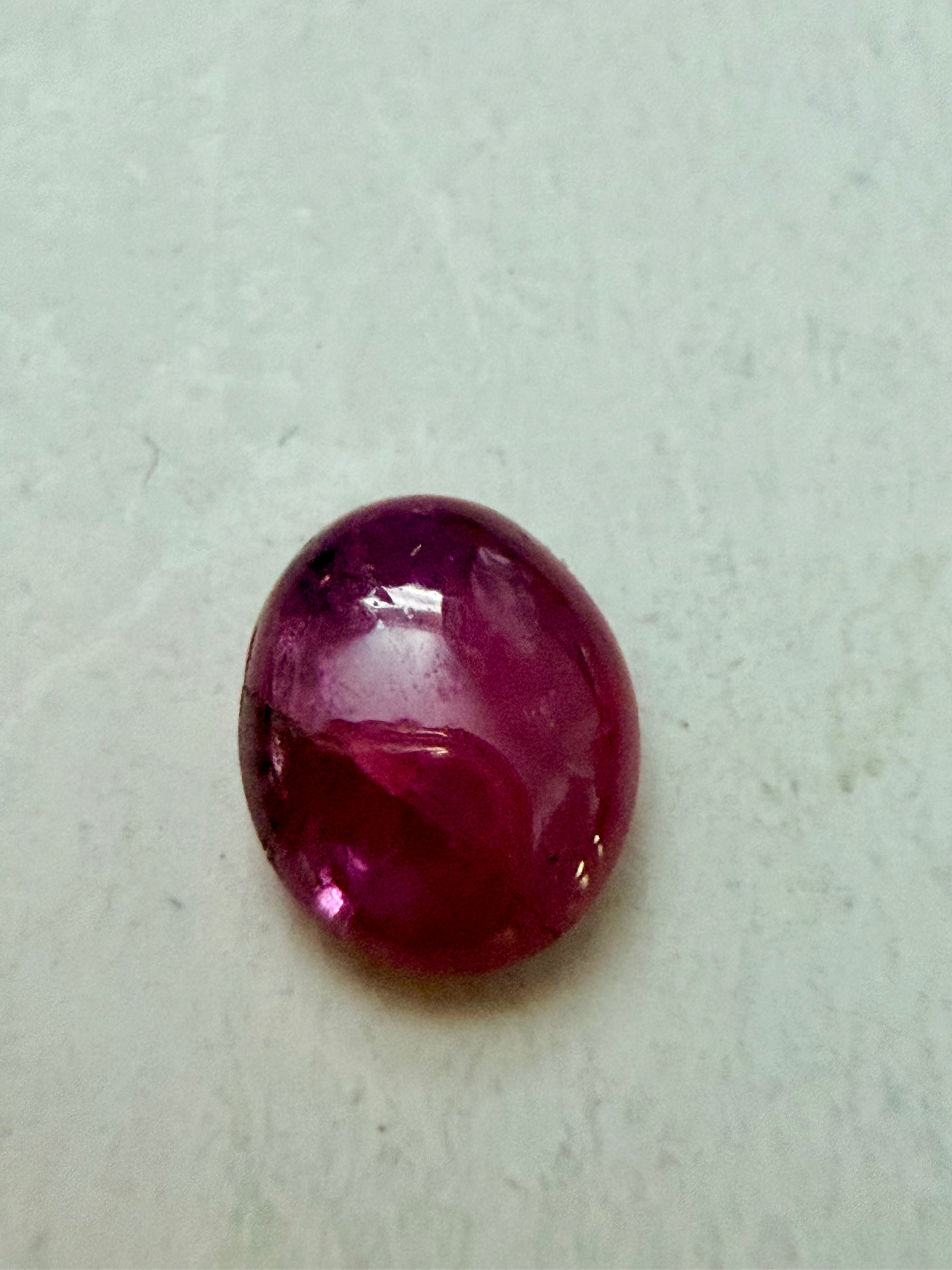 Ruby Red Oval Cabochon 6.4x5mm 0.75ct