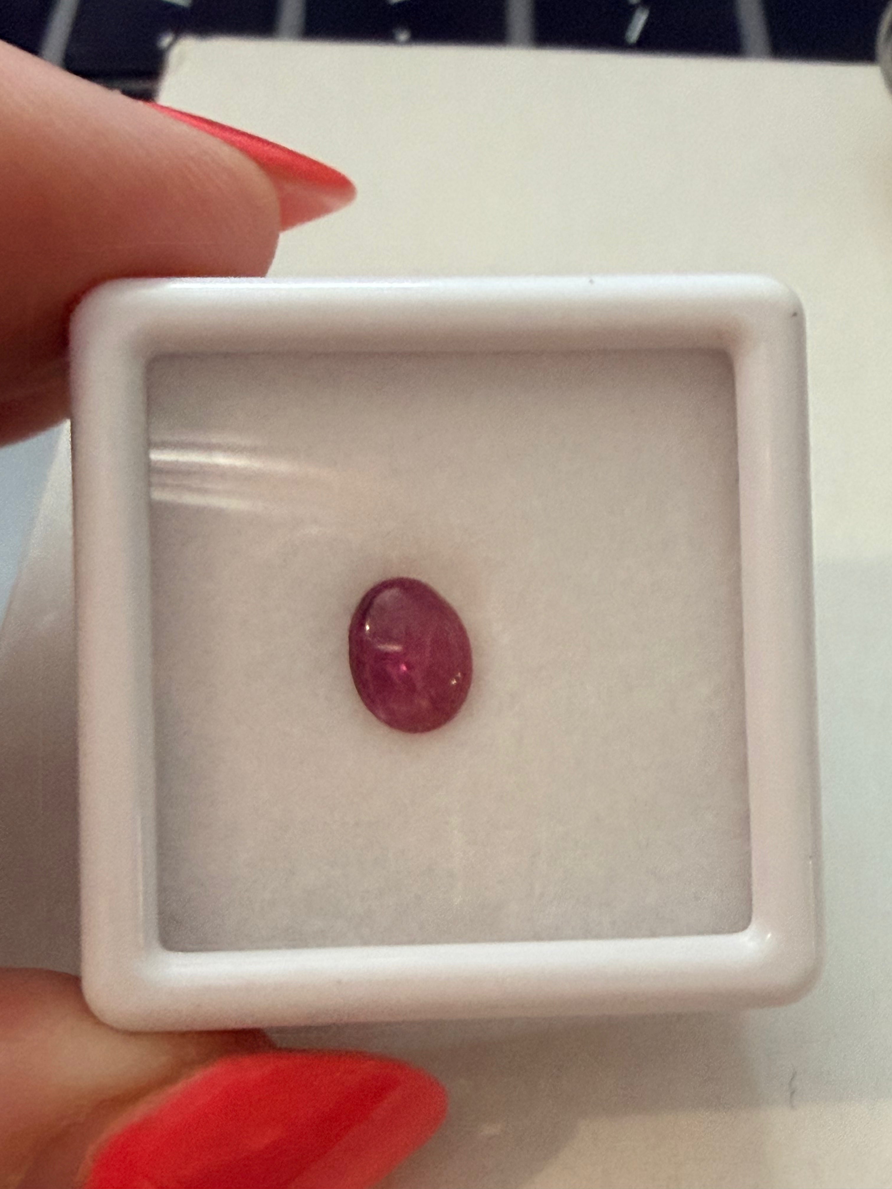 Ruby Red Oval Cabochon 6.4x5mm 0.75ct