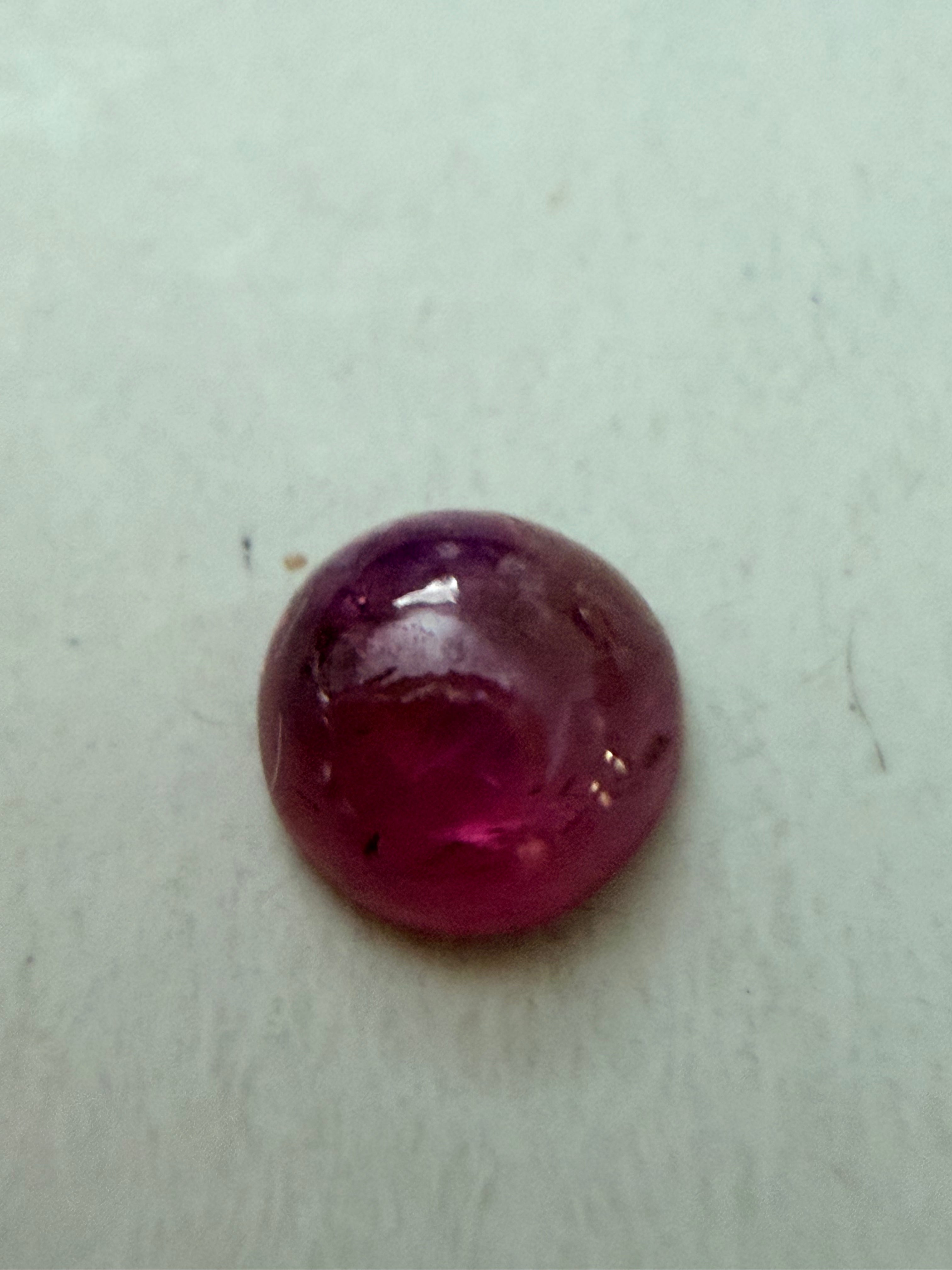 Ruby Red Round Cabochon 5.4mm 0.78ct