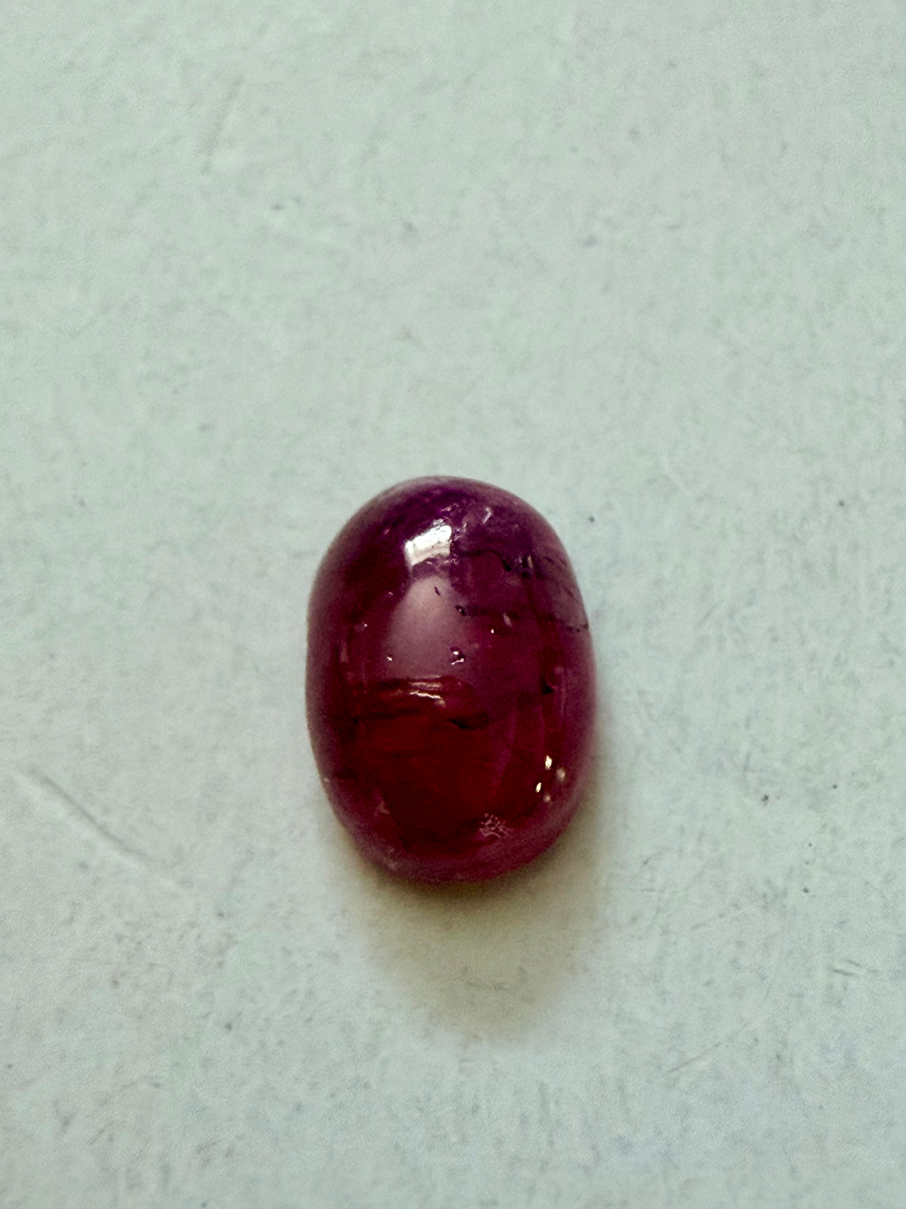 Ruby Red Oval Cabochon 6.7x4.6mm 0.96ct