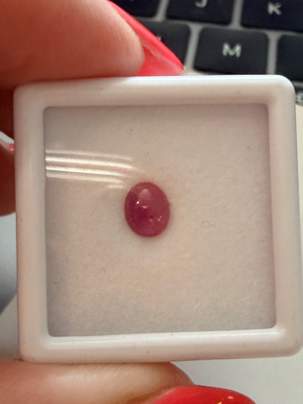 Ruby Red Oval Cabochon 6x5.6mm 0.75ct