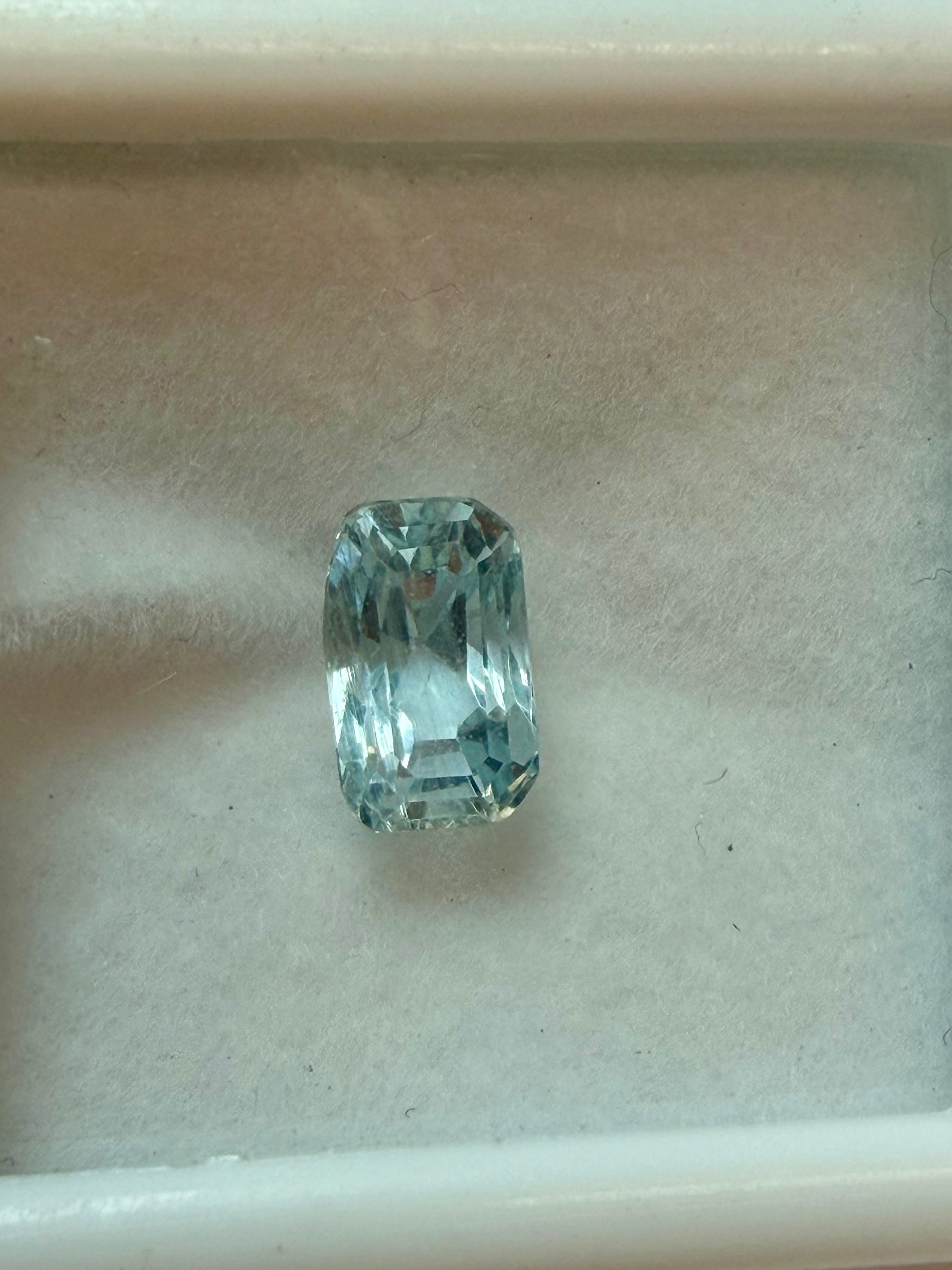 Aquamarine Blue Octagon Cut 7.5x4.6mm 1.26ct