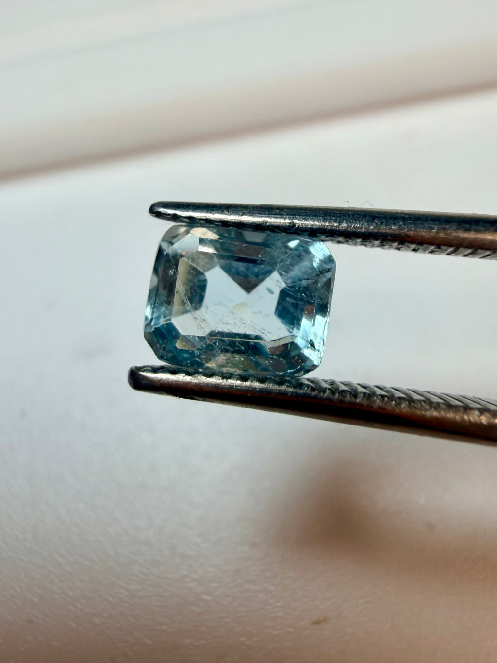 Natural Aquamarine Blue Octagon Cut 6.8x5.3mm 1.06ct