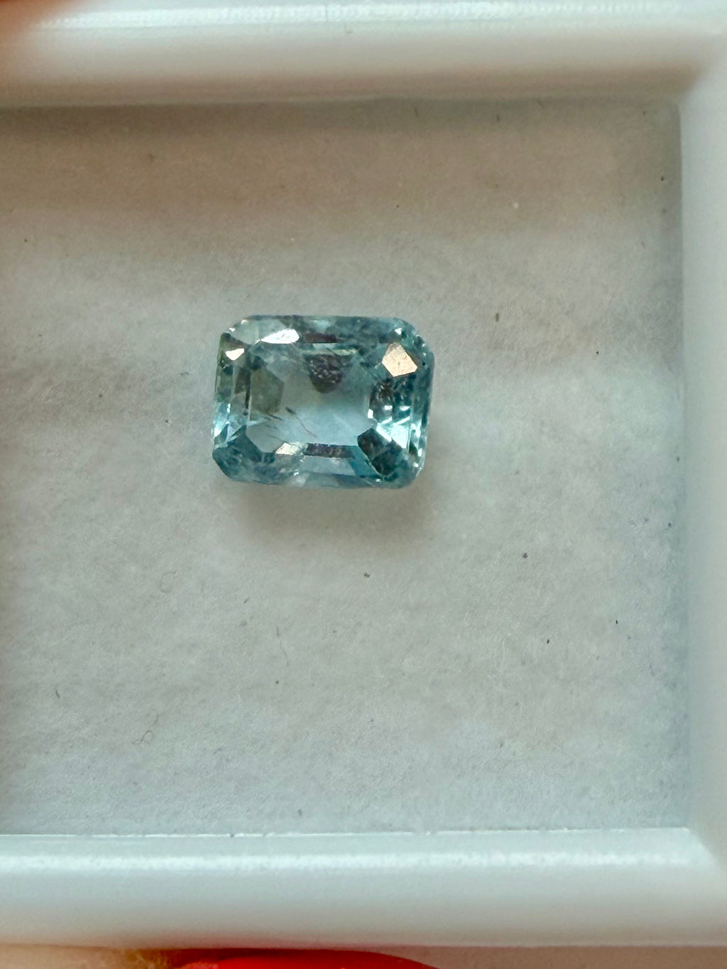 Natural Aquamarine Blue Octagon Cut 6.8x5.3mm 1.06ct