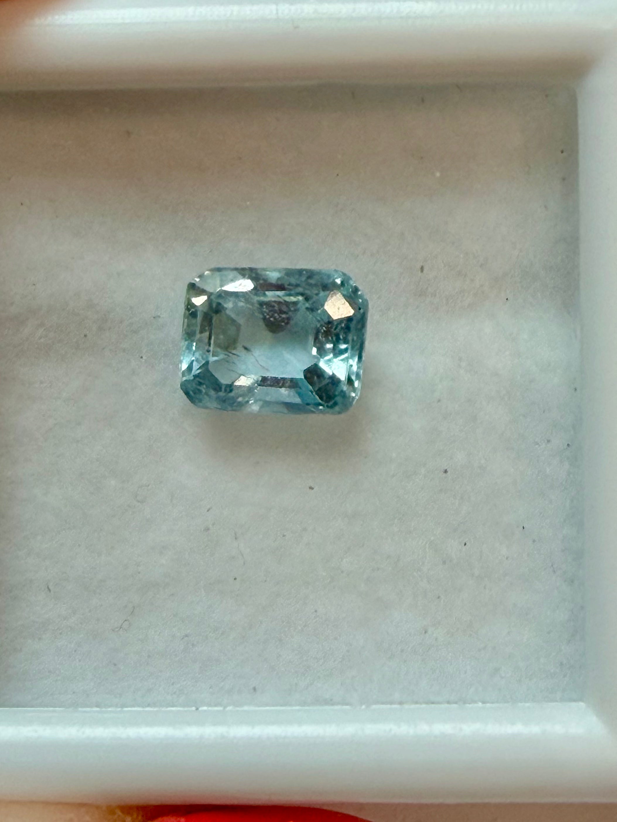 Natural Aquamarine Blue Octagon Cut 6.8x5.3mm 1.06ct