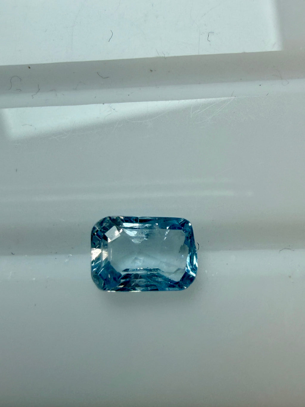 Natural Aquamarine Blue Octagon Cut 7.4x5.2mm 1.07ct