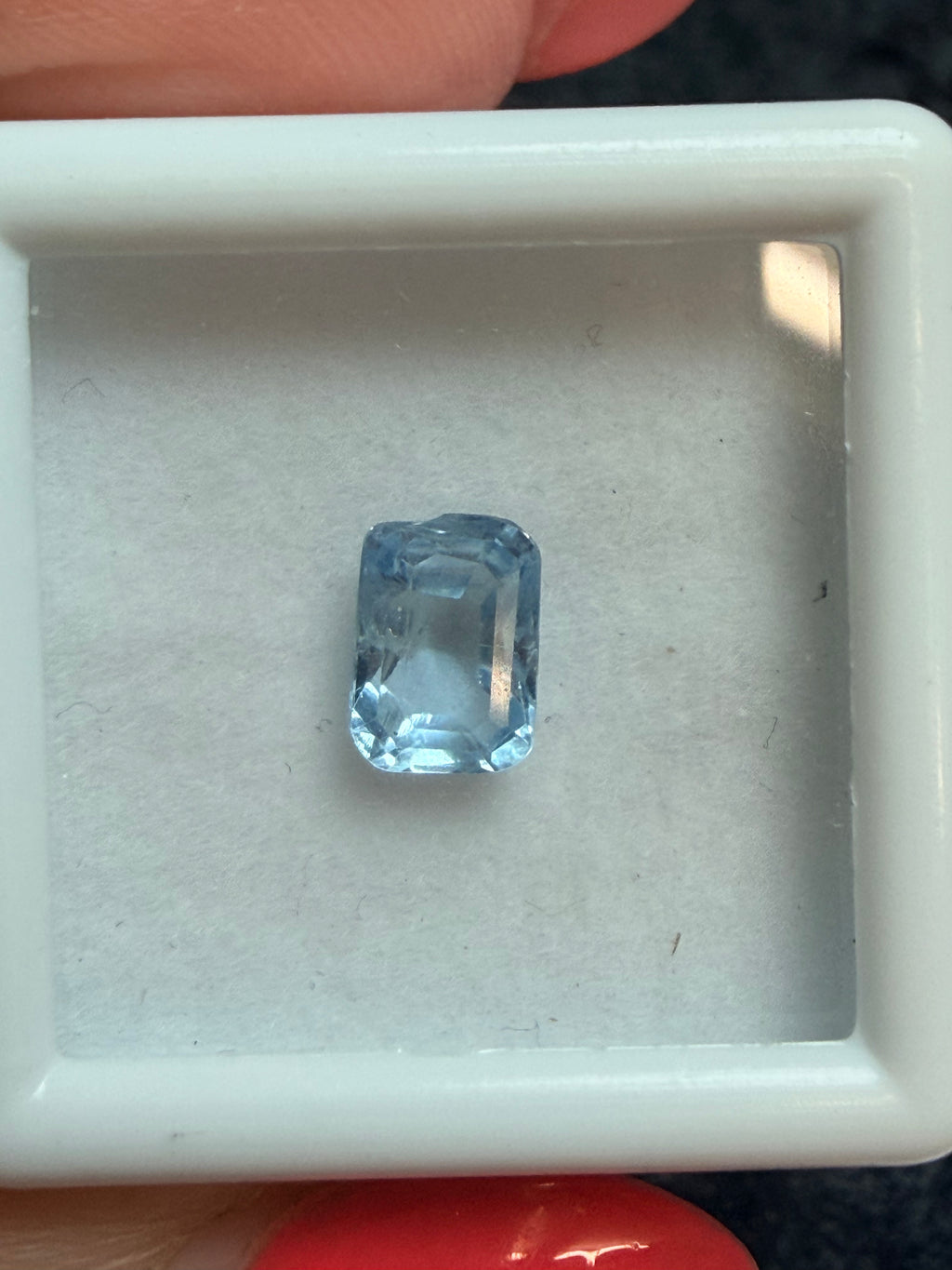 Natural Aquamarine Blue Octagon Cut 7.4x5.2mm 1.07ct