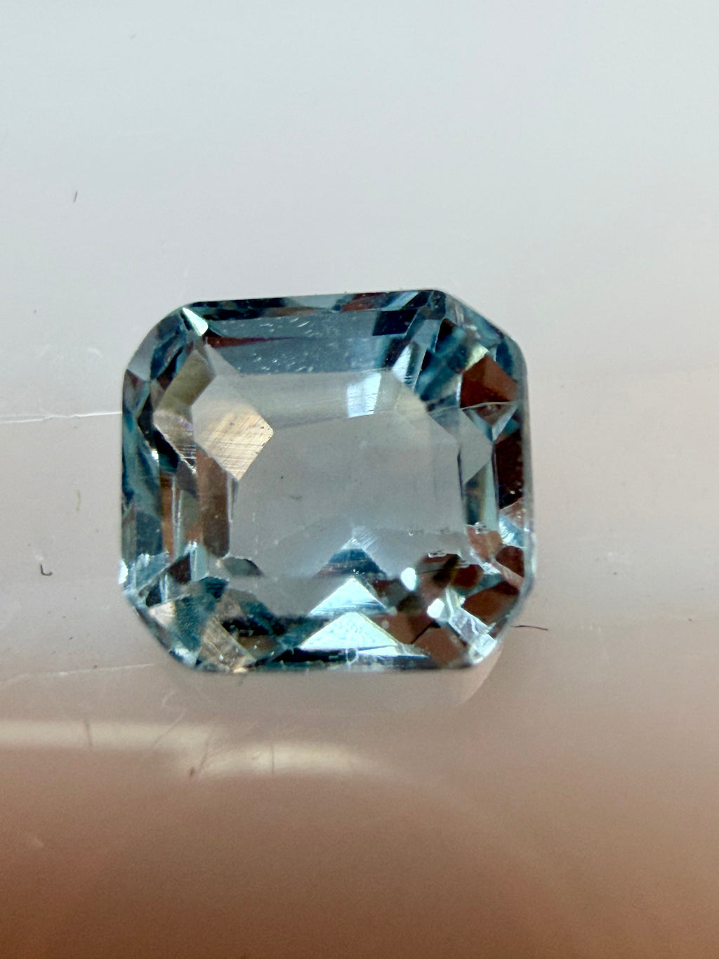 Natural Aquamarine Blue Octagon Cut 6.1x5.8mm 1.08ct