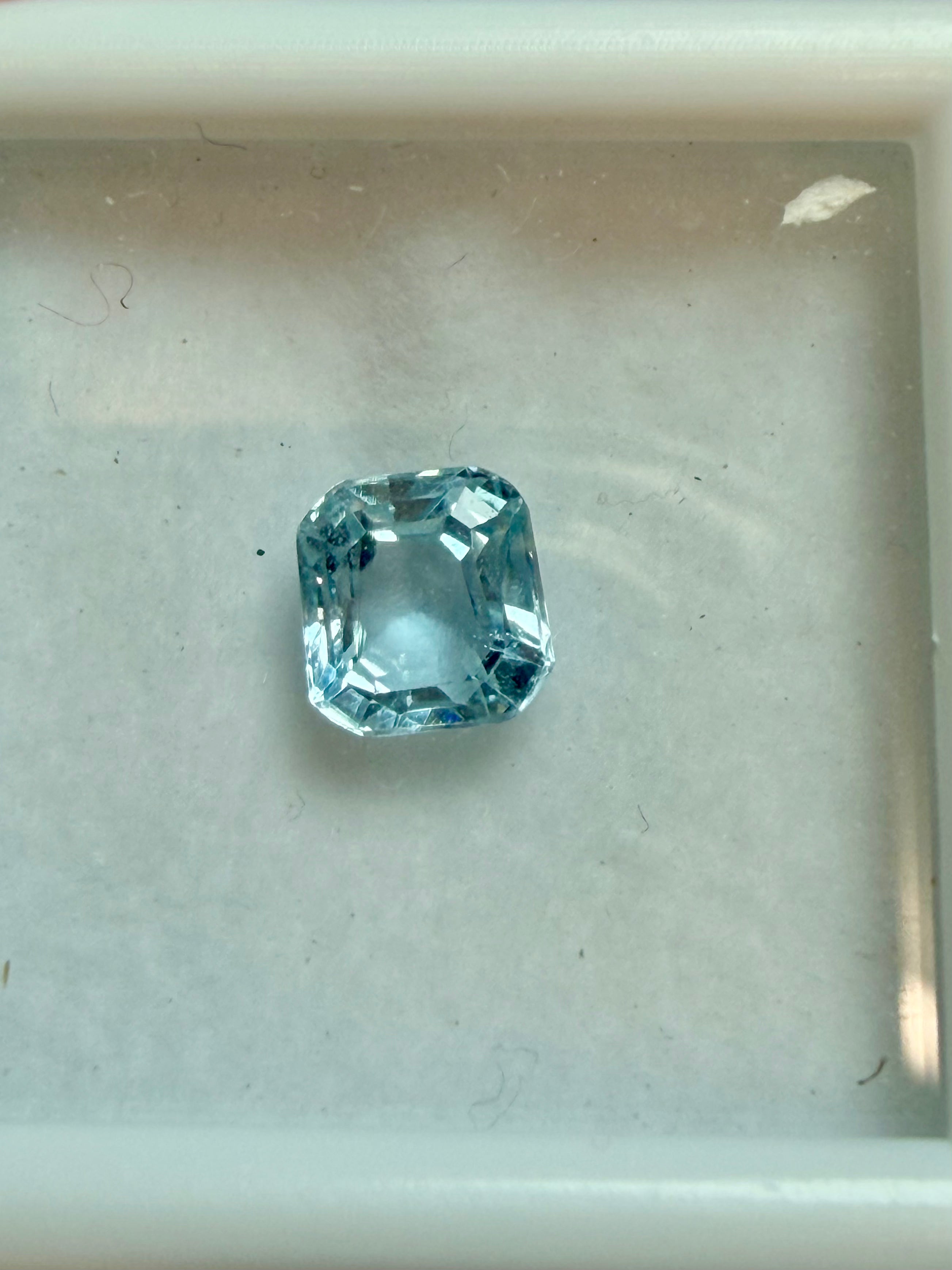 Natural Aquamarine Blue Octagon Cut 6.1x5.8mm 1.08ct
