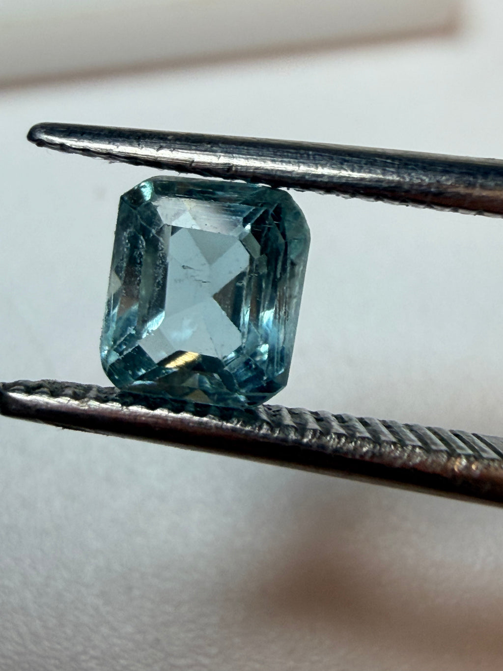 Natural Aquamarine Blue Octagon Cut 6x5.4mm 1.11ct