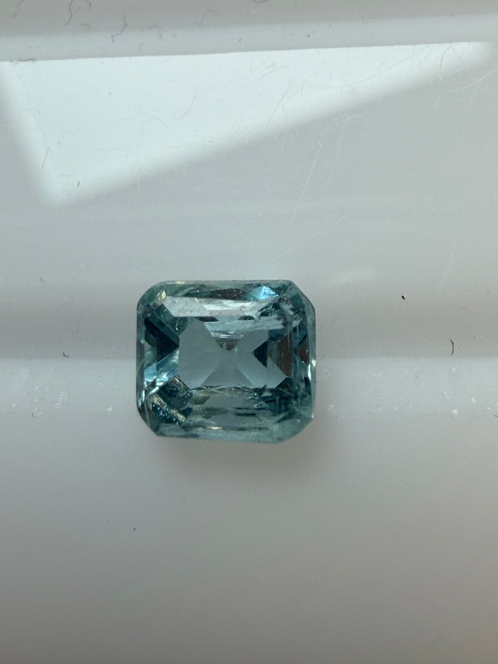 Natural Aquamarine Blue Octagon Cut 6x5.4mm 1.11ct