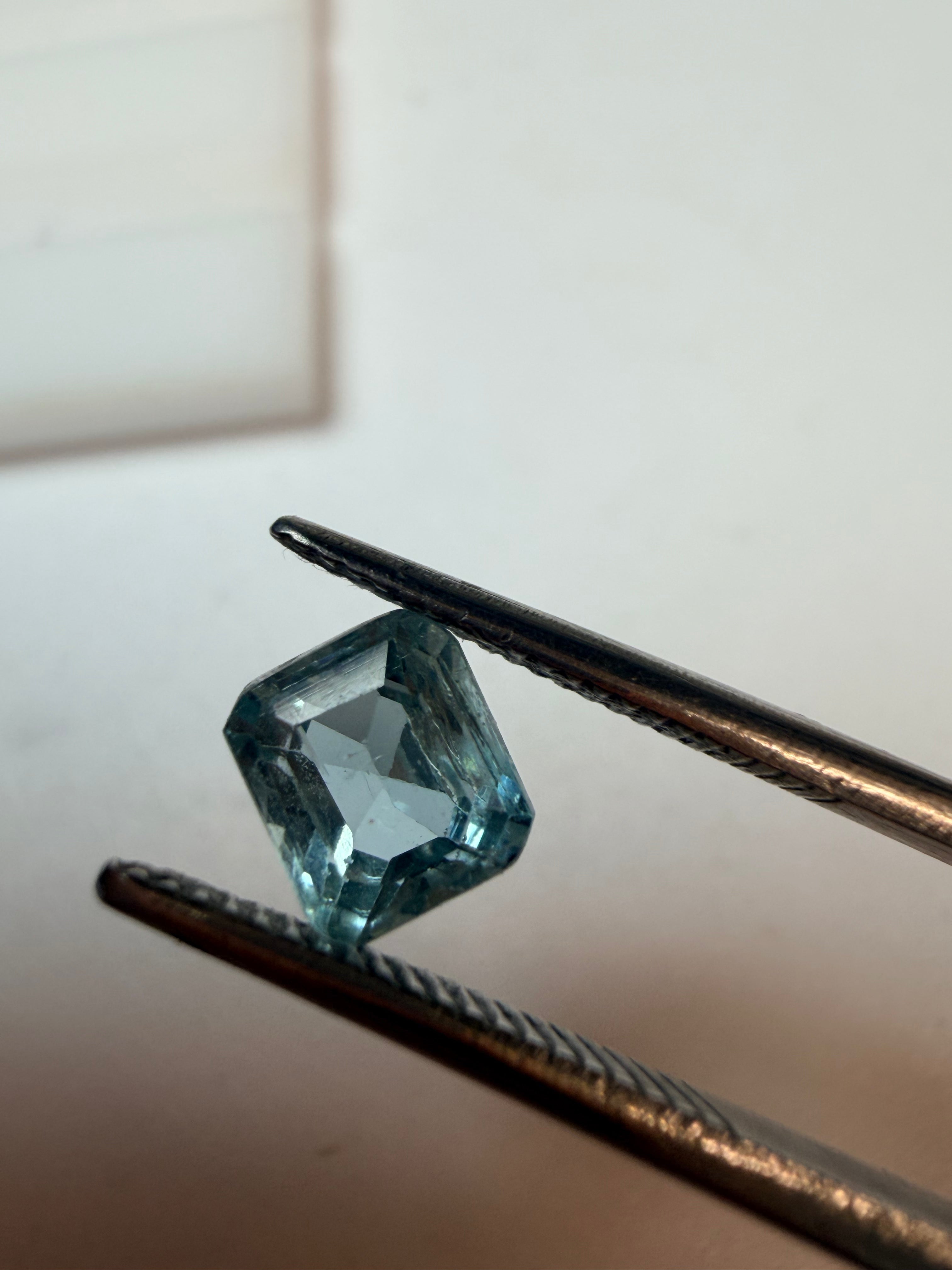 Natural Aquamarine Blue Octagon Cut 6x5.4mm 1.11ct