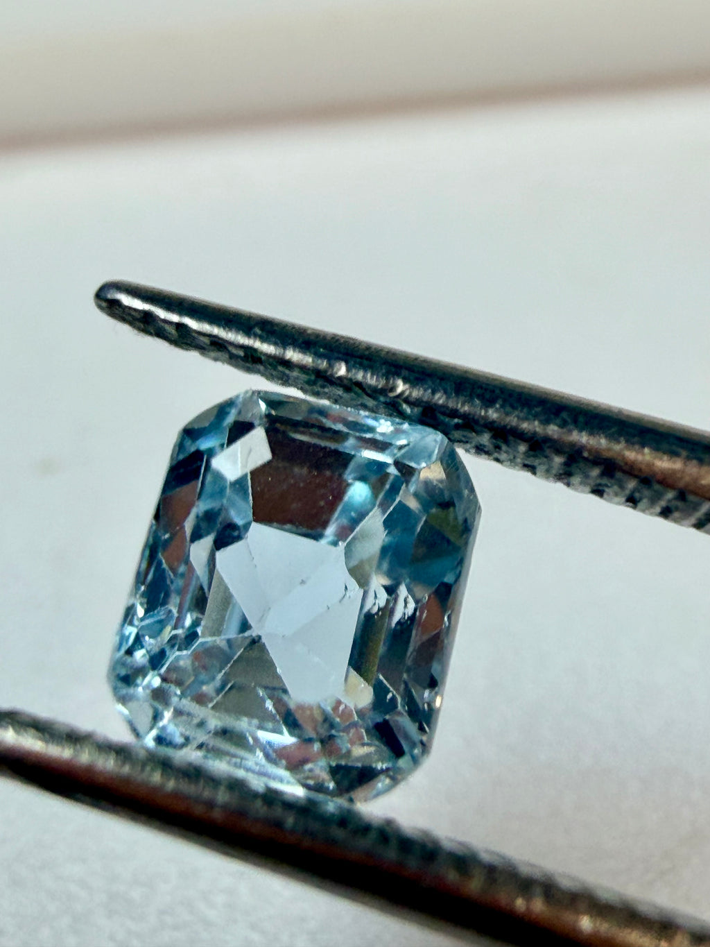 Natural Aquamarine Blue Octagon Cut 6.5x5.6mm 1.35ct