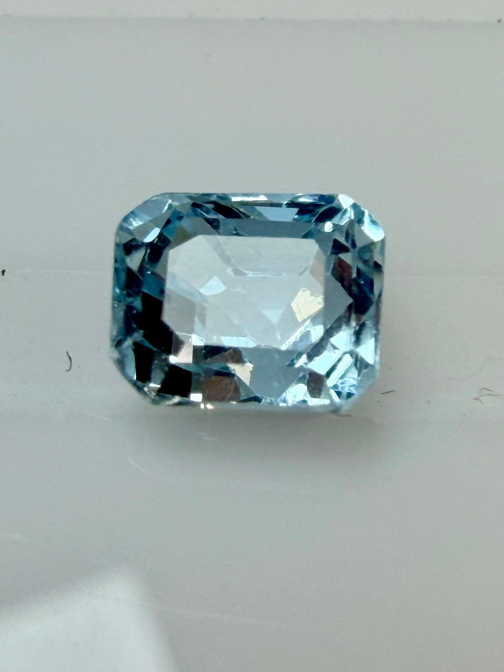 Natural Aquamarine Blue Octagon Cut 6.5x5.6mm 1.35ct