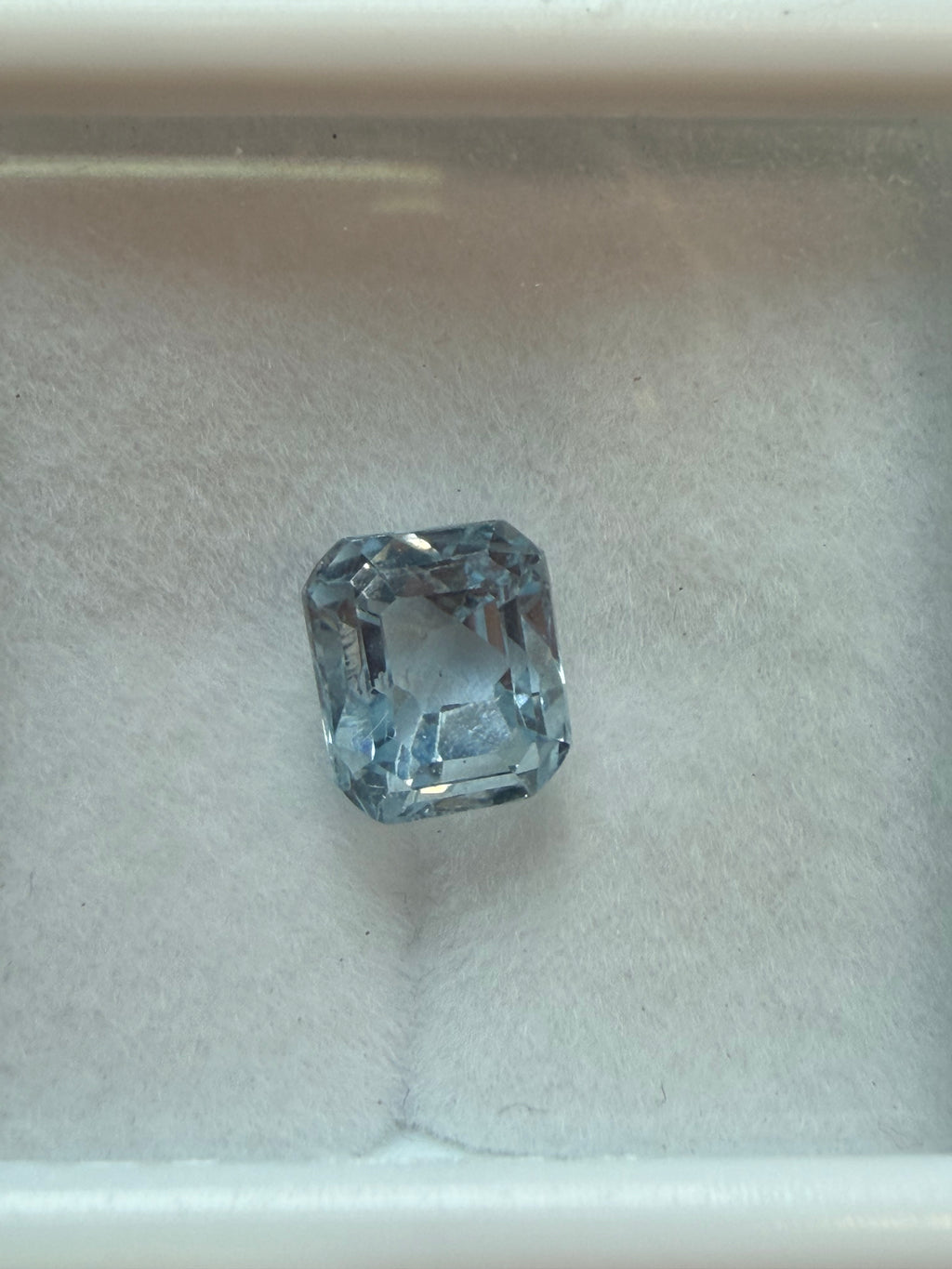 Natural Aquamarine Blue Octagon Cut 6.5x5.6mm 1.35ct