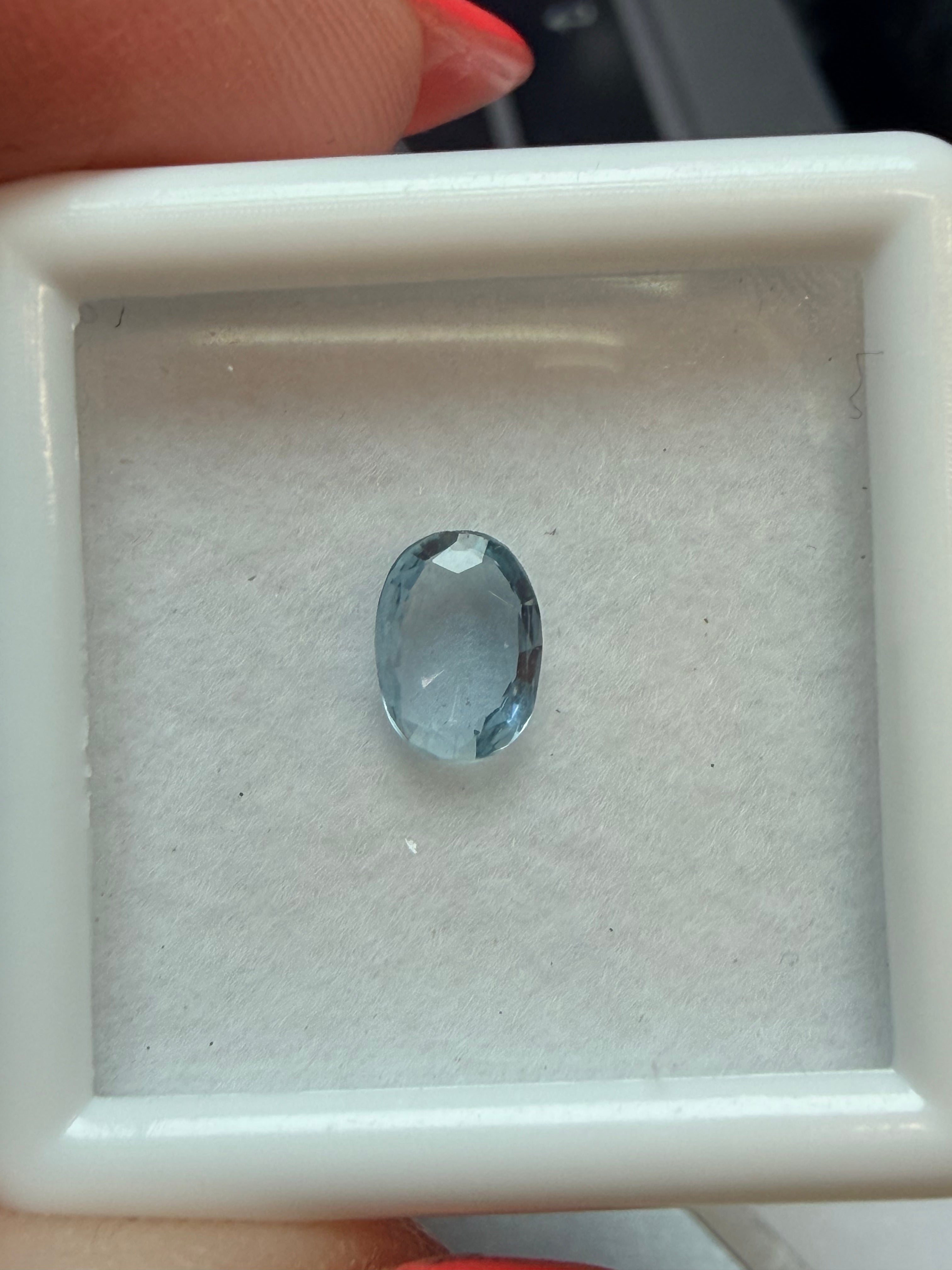 Natural Aquamarine Blue Oval 6.7x4.8mm 0.42ct