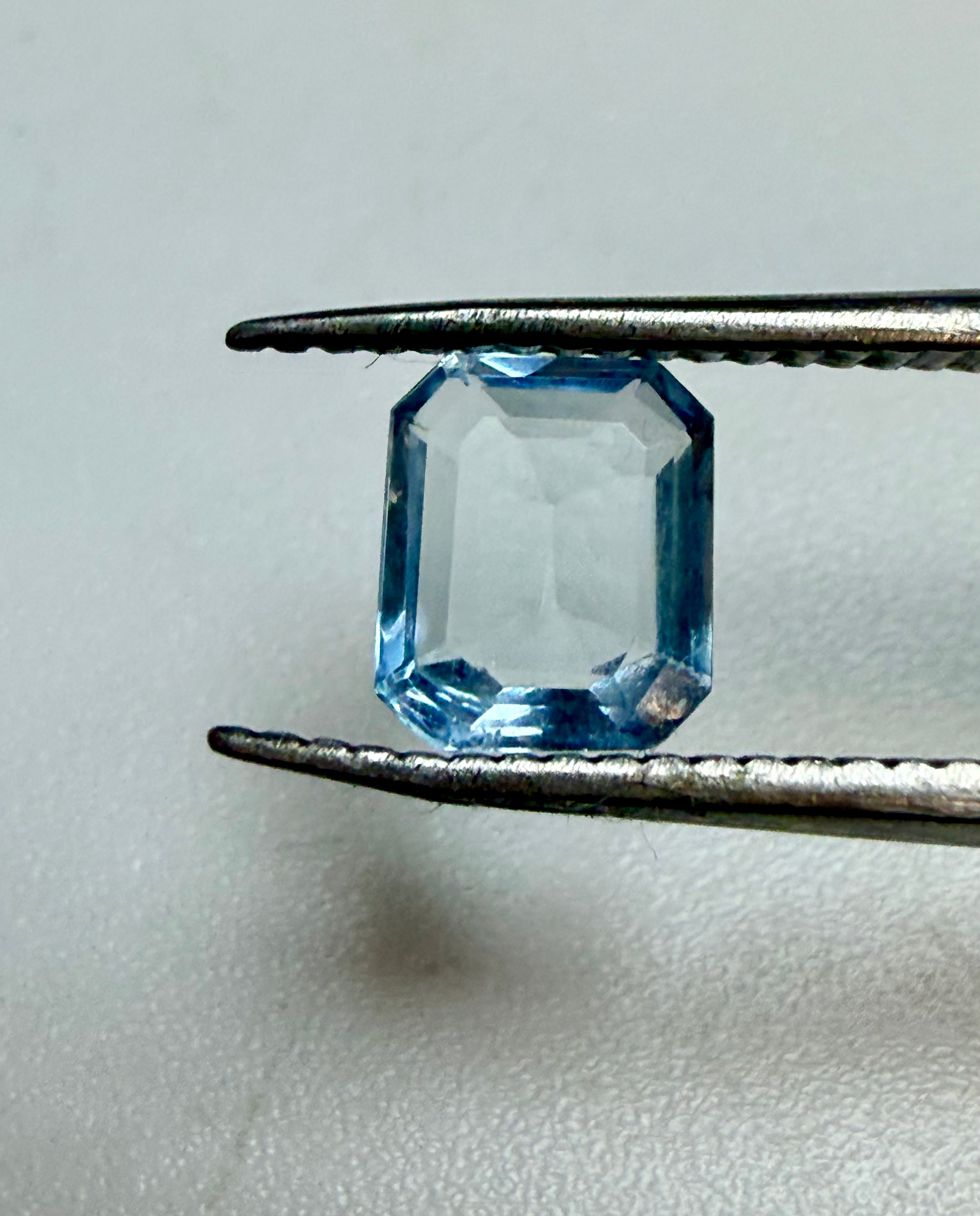 Natural Aquamarine Blue Octagon Cut 6.6x5.5mm 0.77ct