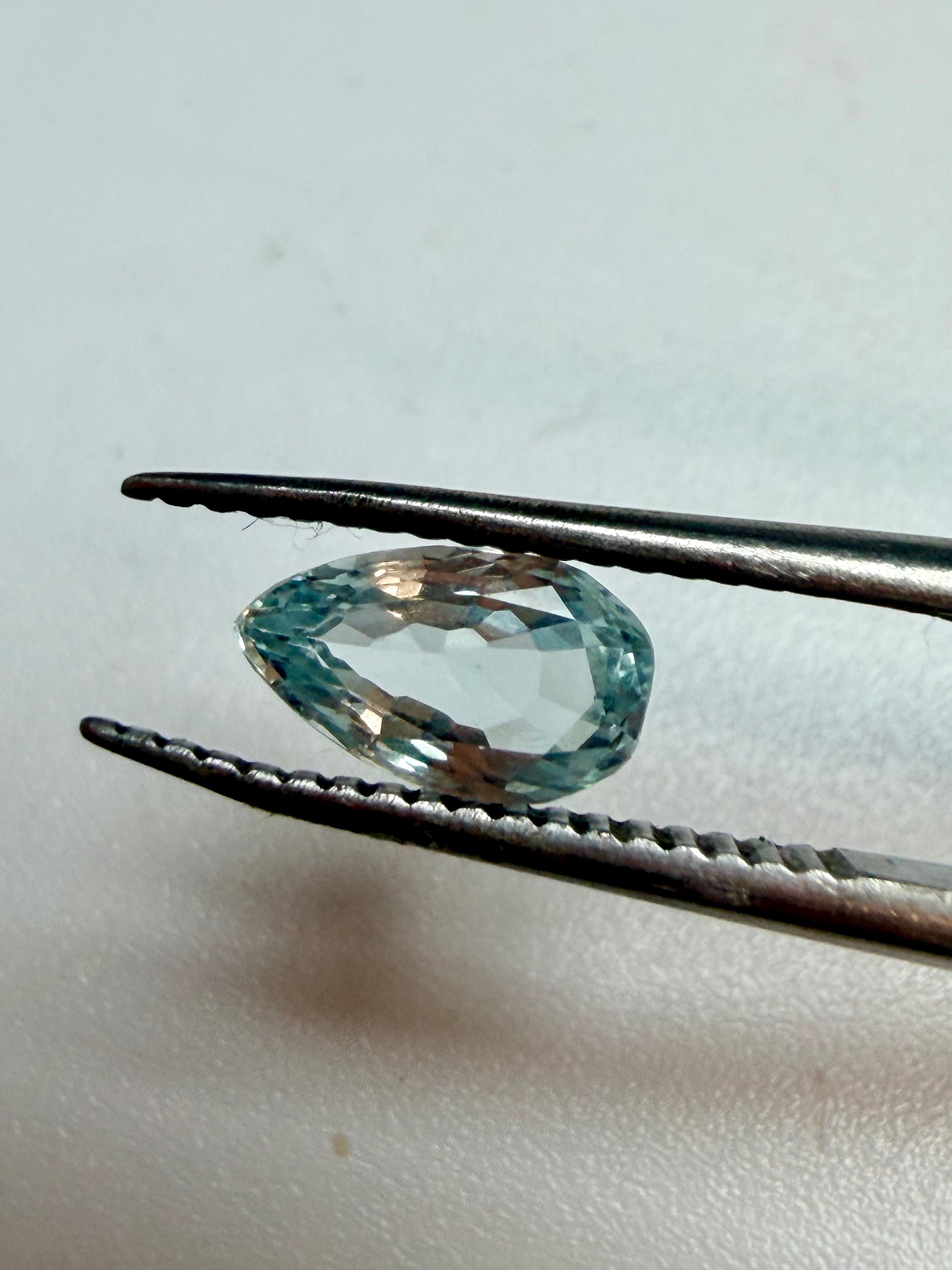 Natural Aquamarine Blue Drop Shape 7.9x4.6mm 0.76ct