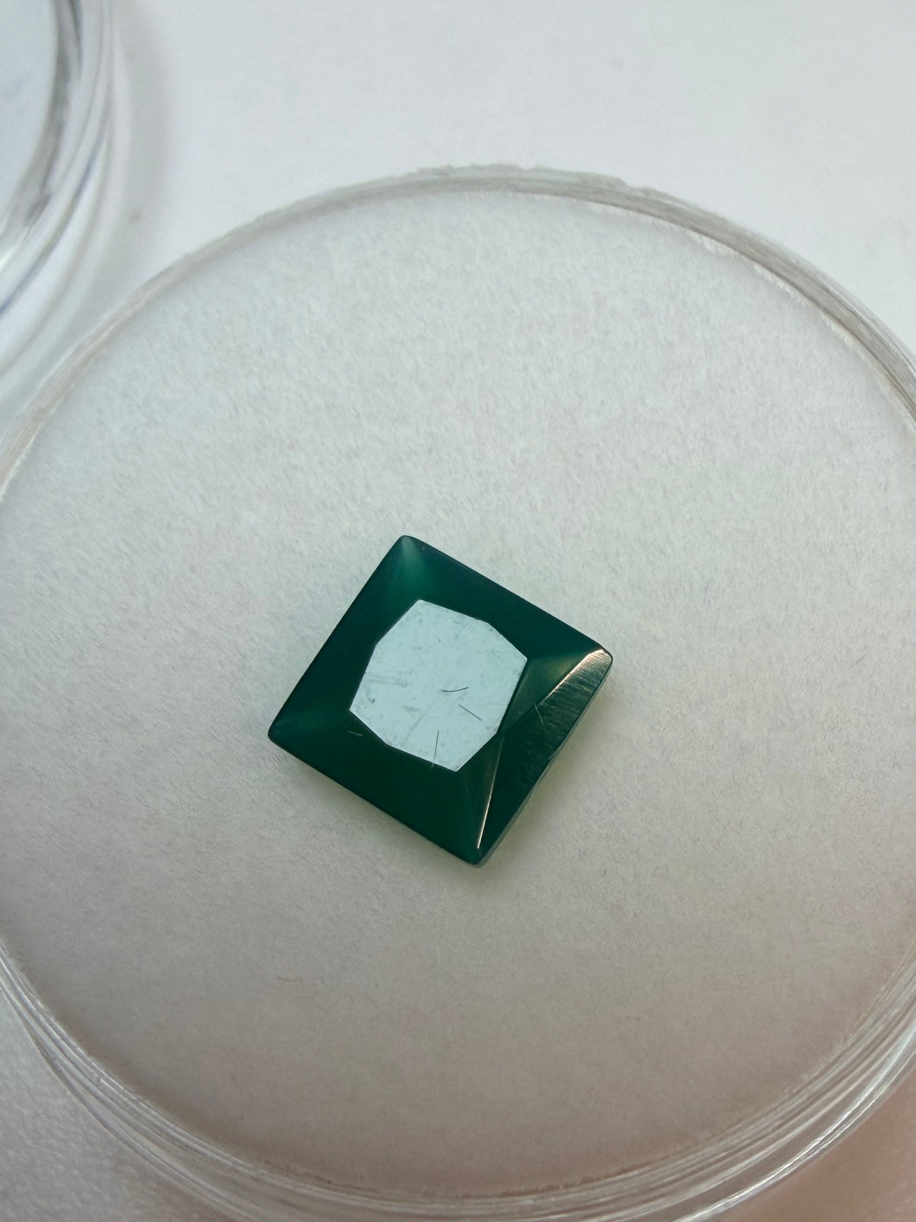 Agate Green Square Faceted 6mm